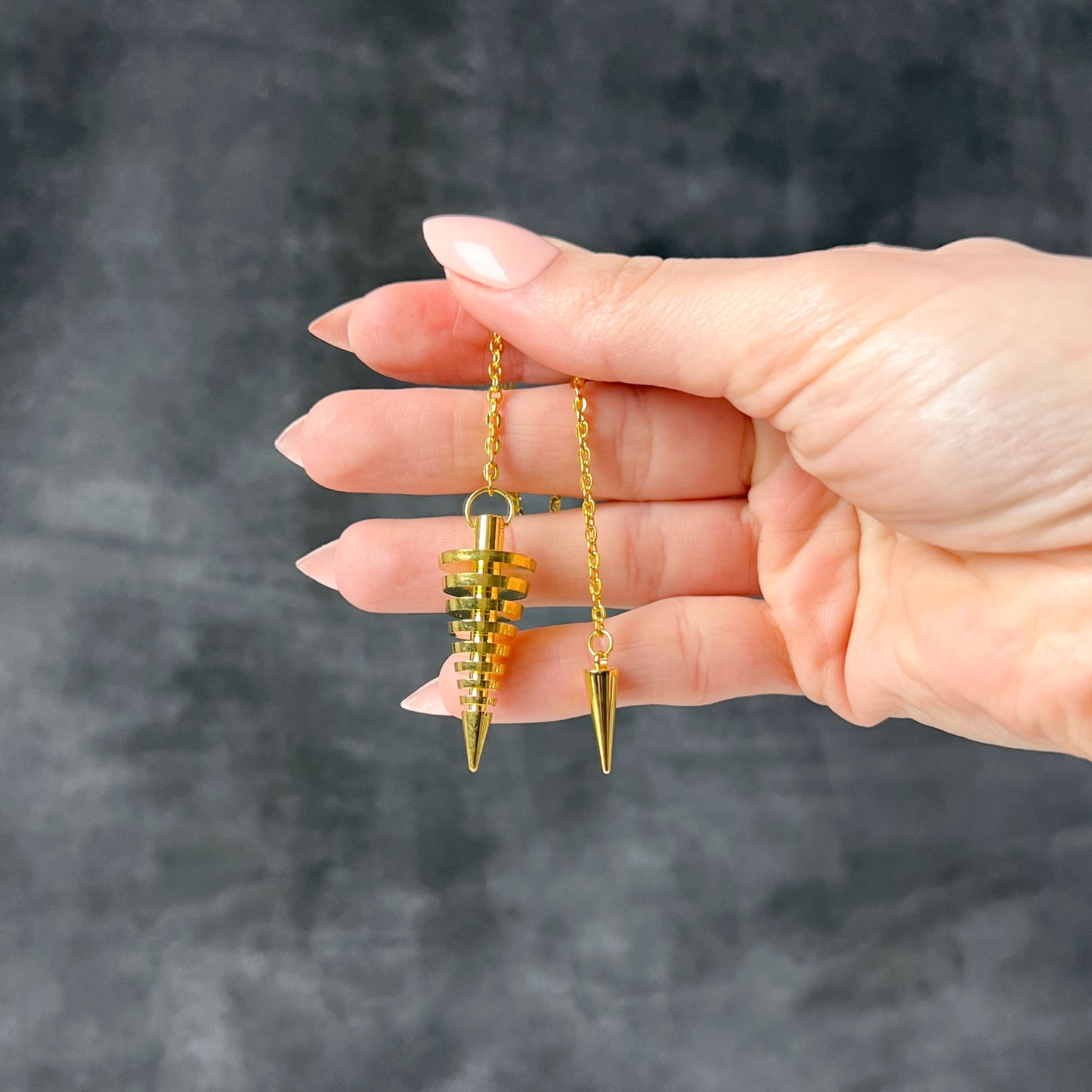9 rings coils golden metal dowsing divination pendulum Baguette Magick