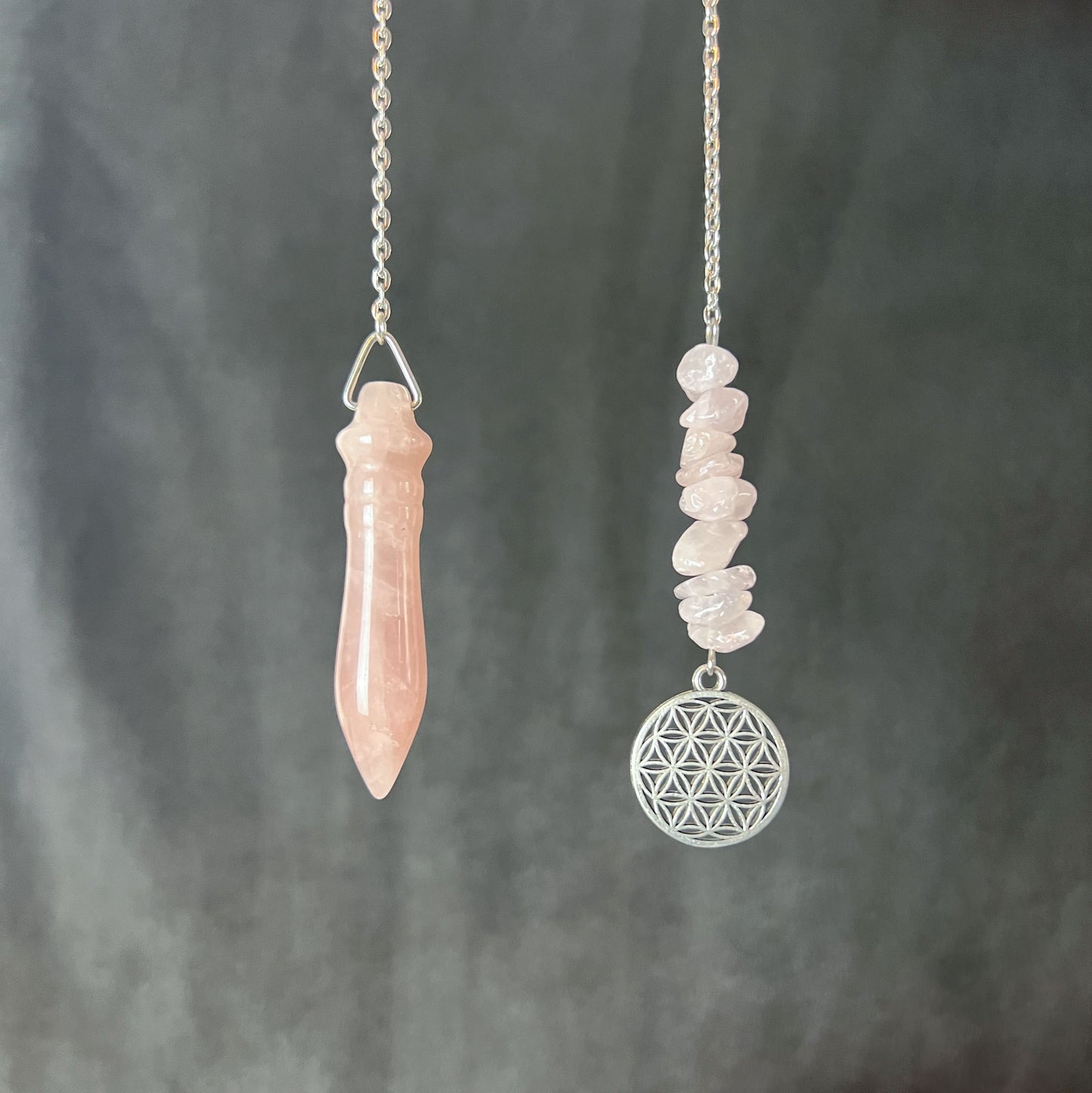 Egyptian Thot pendulum rose quartz and flower of life Baguette Magick
