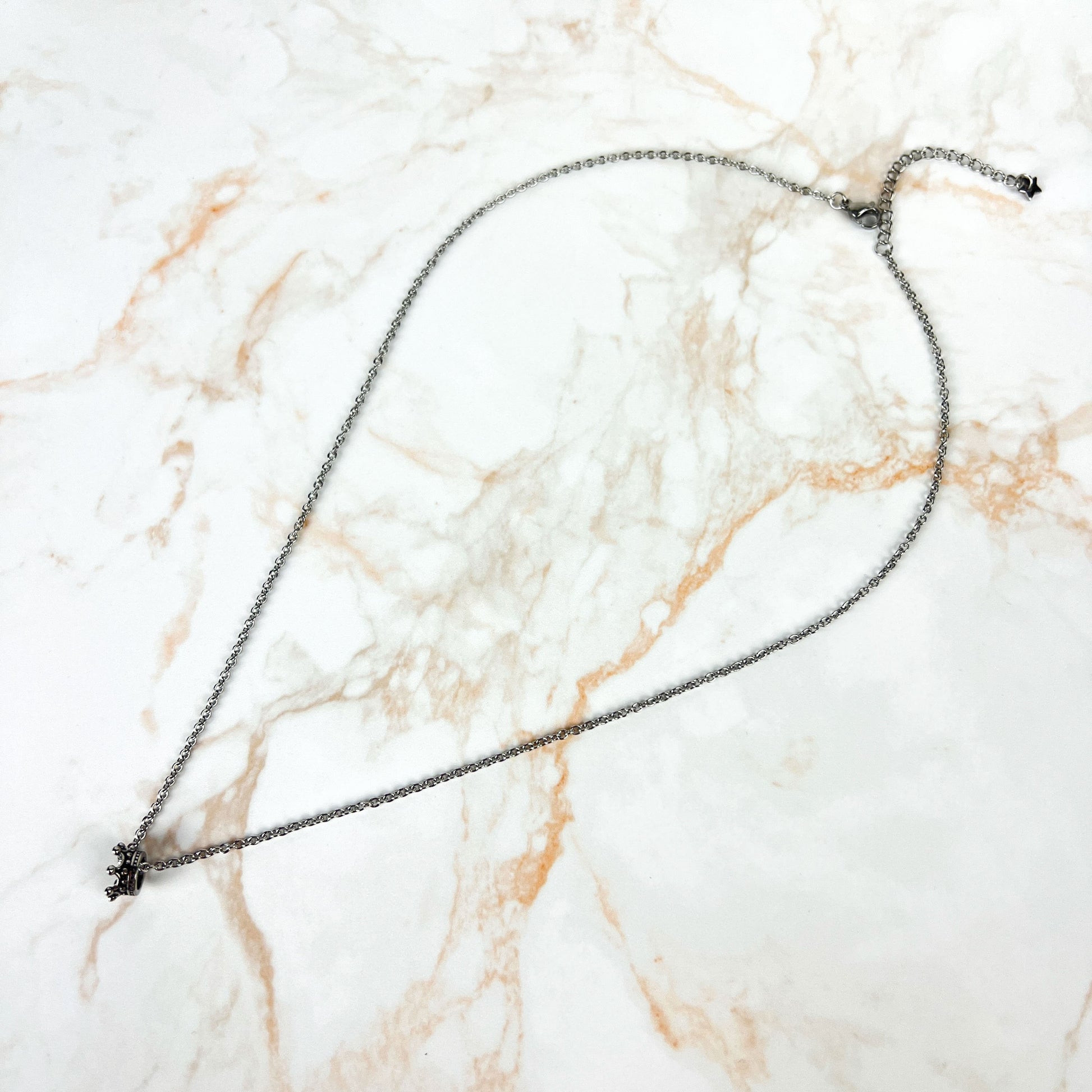 3D Crown fantasy necklace, stainless steel Baguette Magick