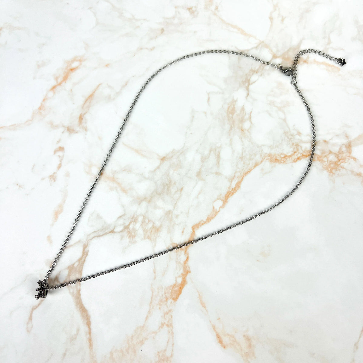 3D Crown fantasy necklace, stainless steel Baguette Magick