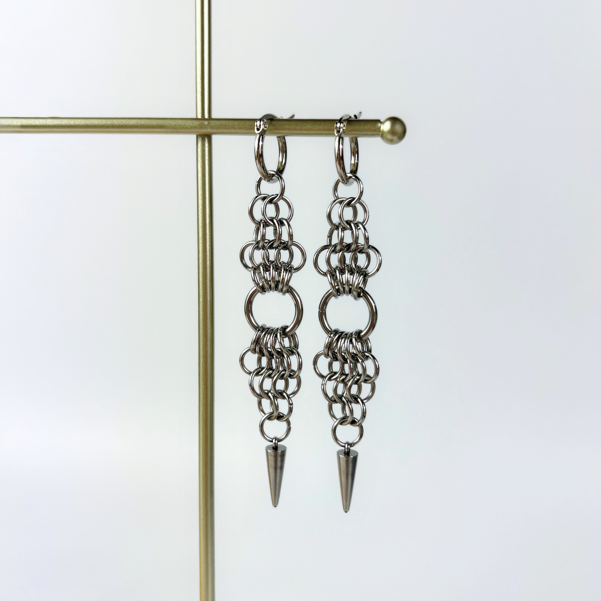 Boucles d'oreilles européennes en cotte de mailles 4 en 1