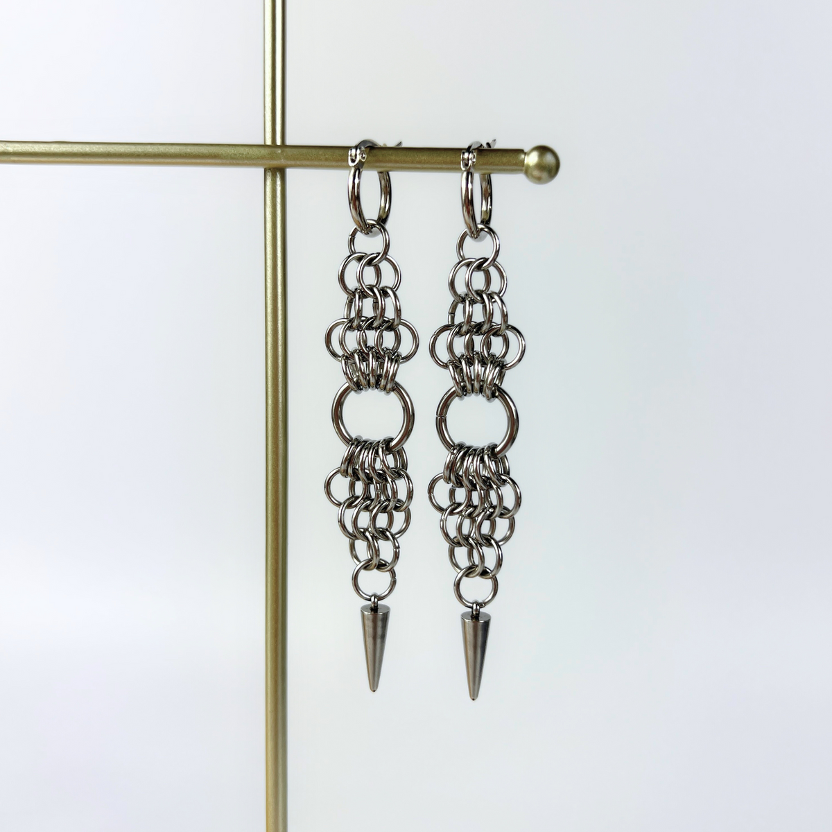 Boucles d'oreilles européennes en cotte de mailles 4 en 1