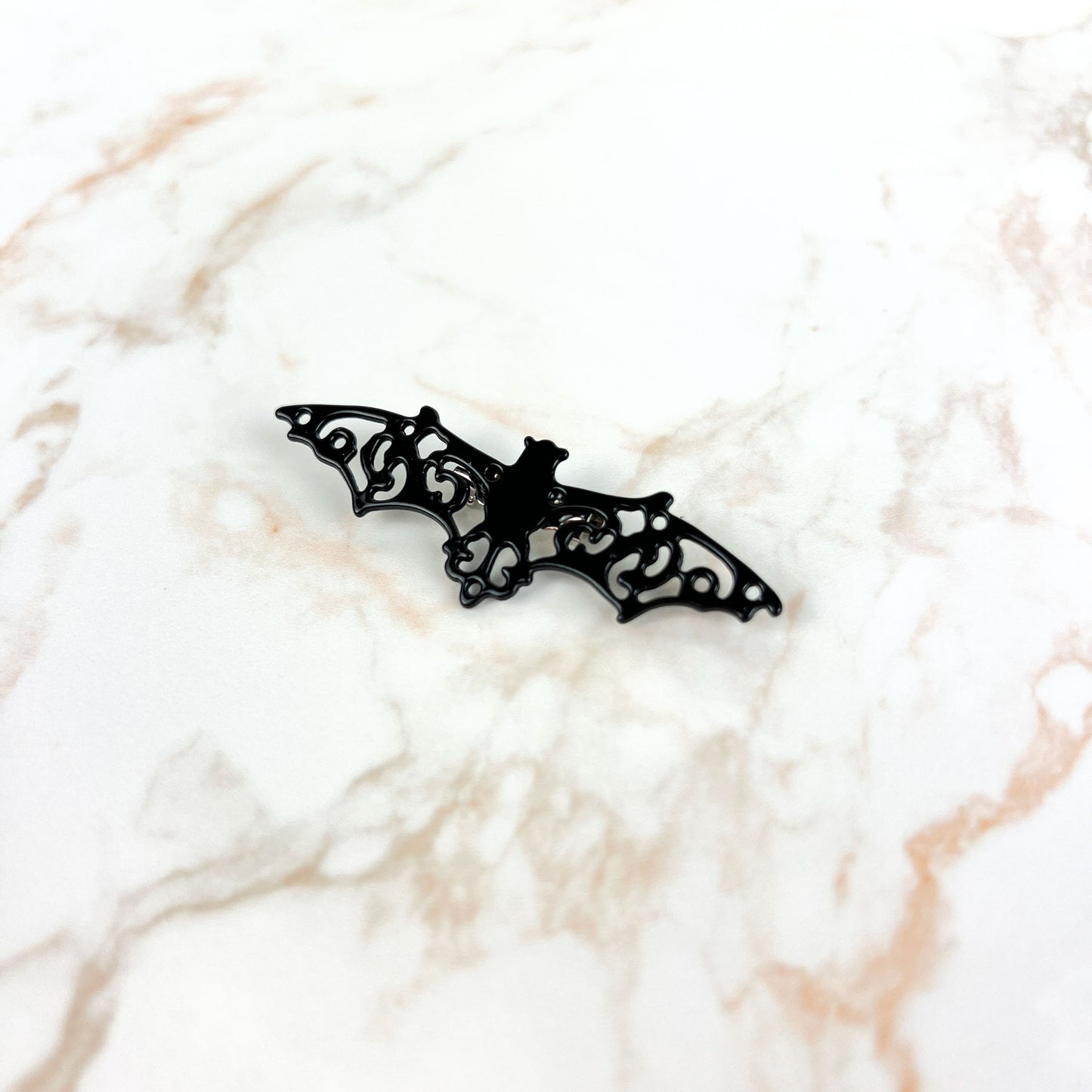 Gothic black bat brooch Baguette Magick