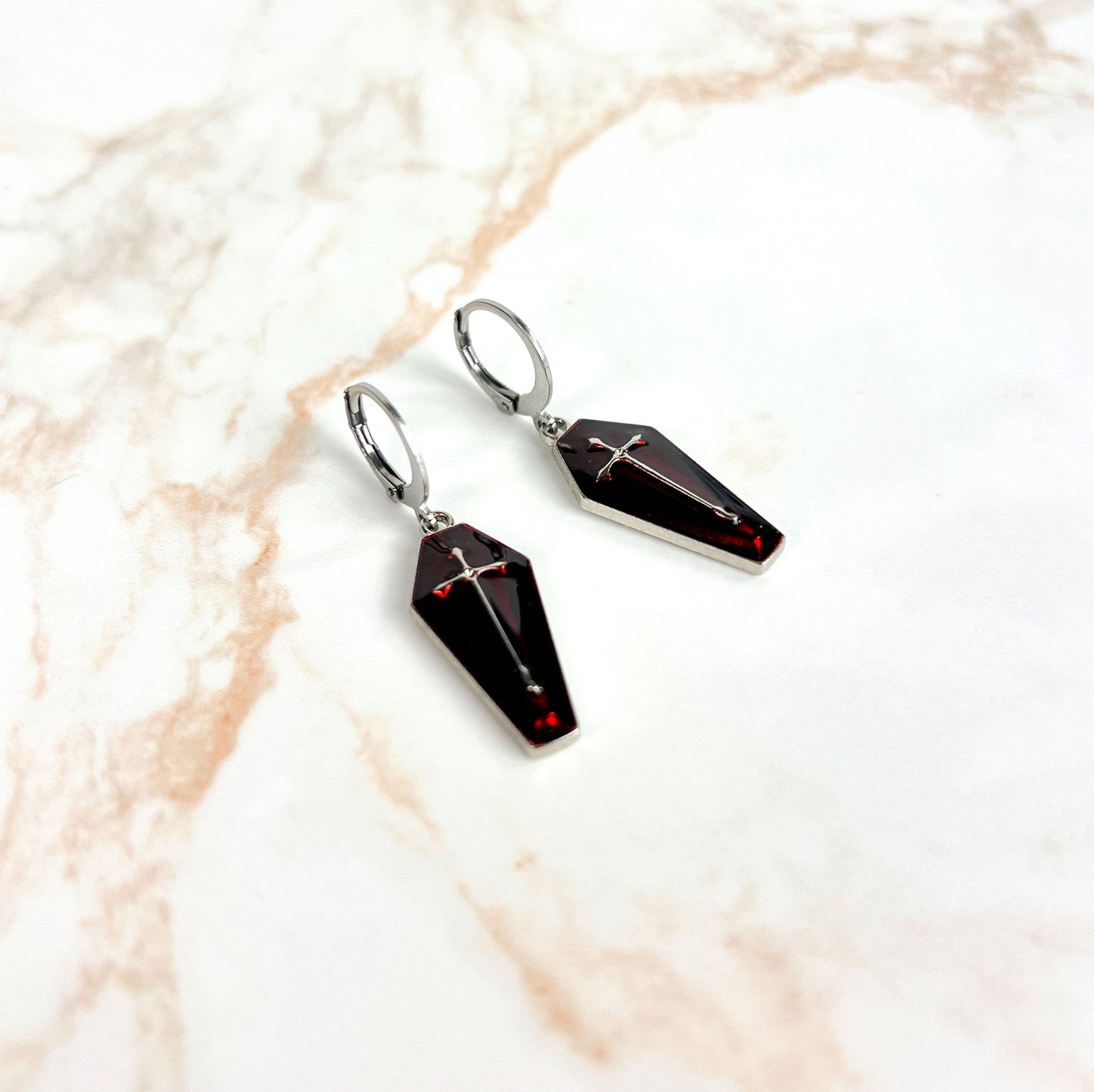 Coffins gothic earrings dark goth Halloween jewelry Baguette Magick