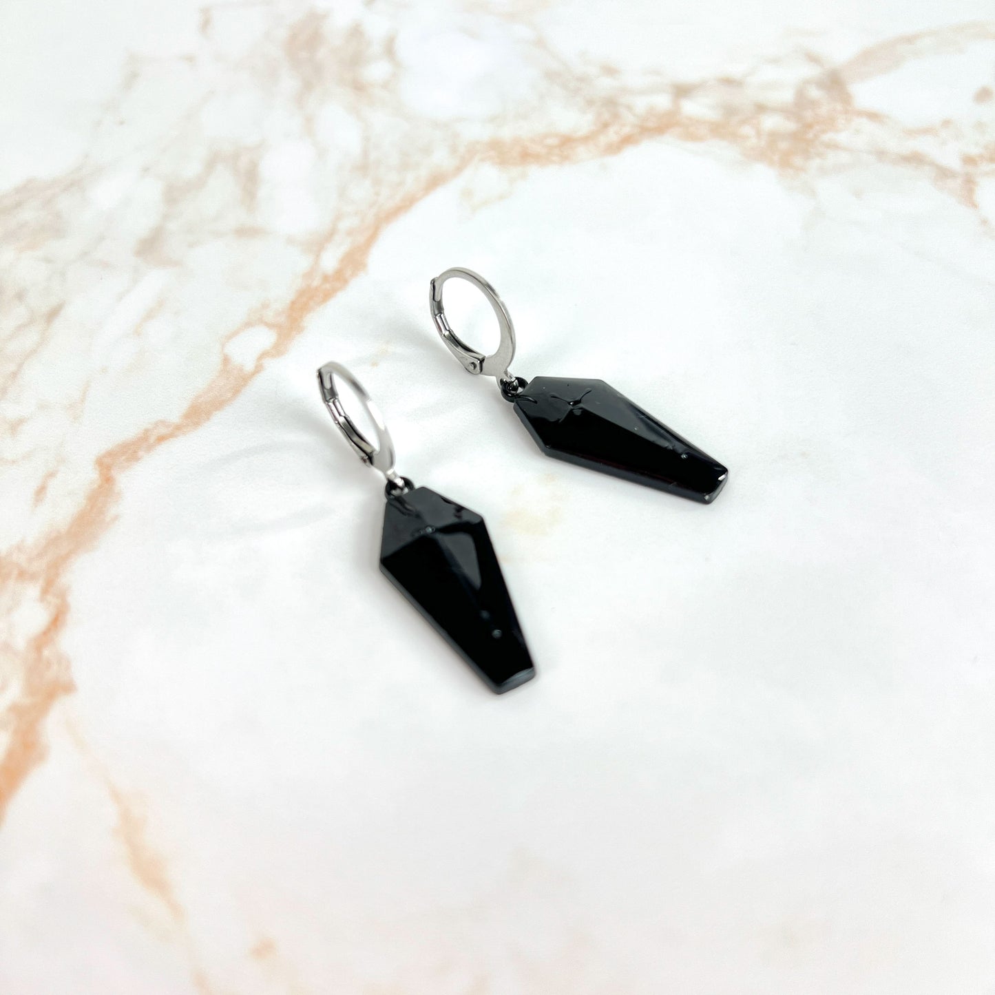 Coffins gothic earrings dark goth Halloween jewelry Baguette Magick