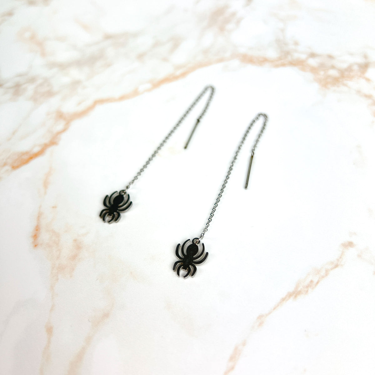 Spider threader stainless steel earrings Baguette Magick