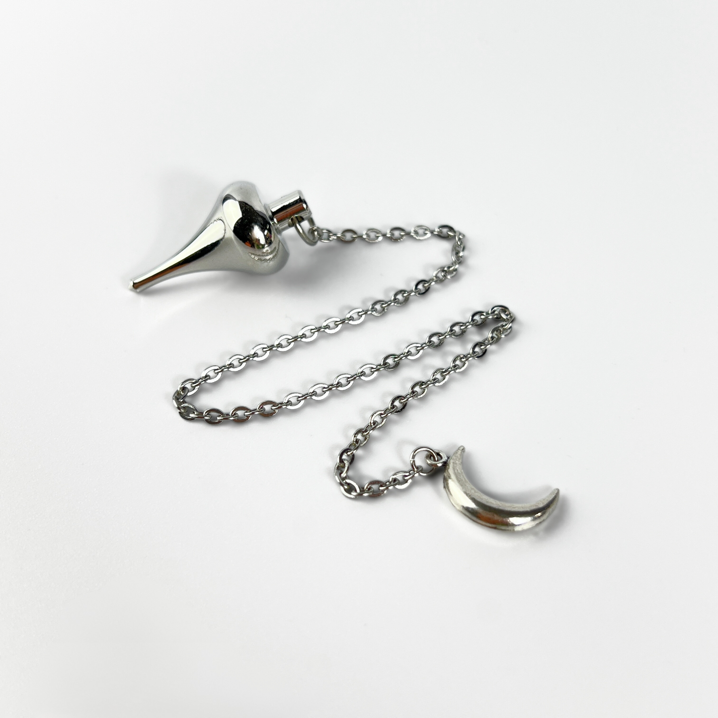 Luzi dowsing metal pendulum with a crescent Moon