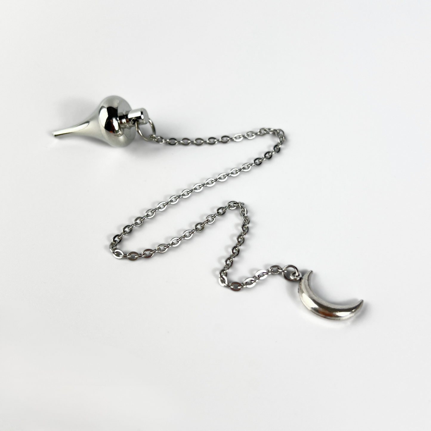 Luzi dowsing metal pendulum with a crescent Moon