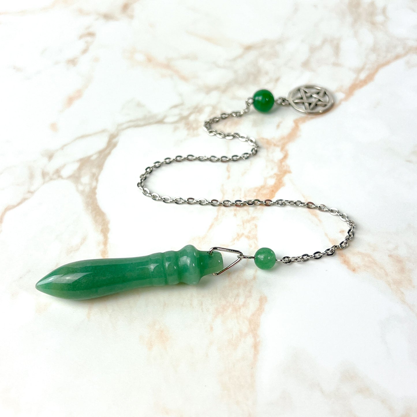 Egyptian Thot pendulum aventurine and pentacle Baguette Magick