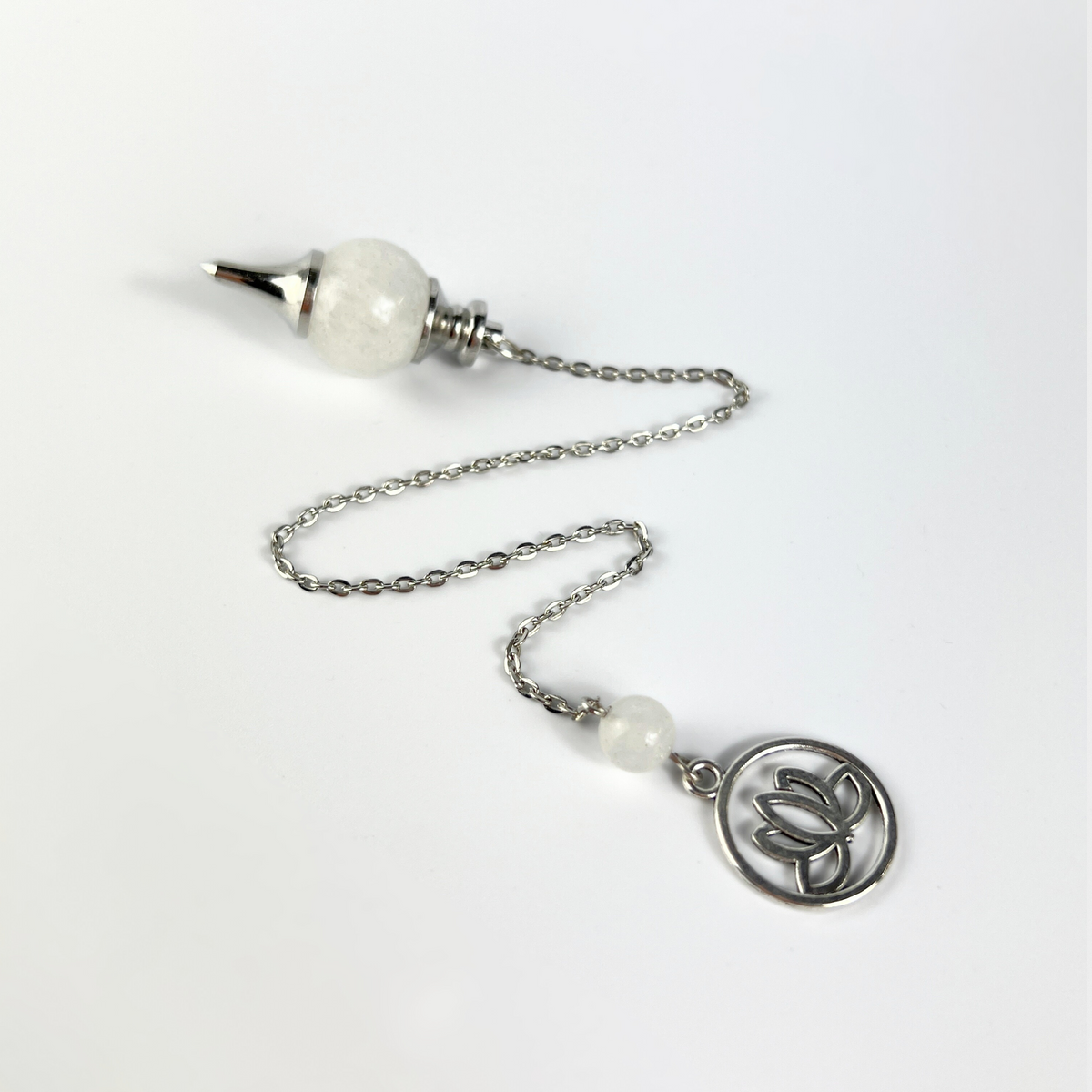 Clear quartz and lotus Sephoroton dowsing pendulum Baguette Magick