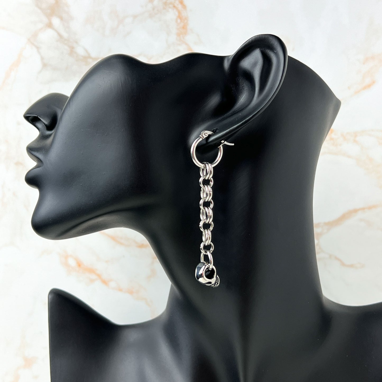 Chainmail skulls and hoops earrings Baguette Magick