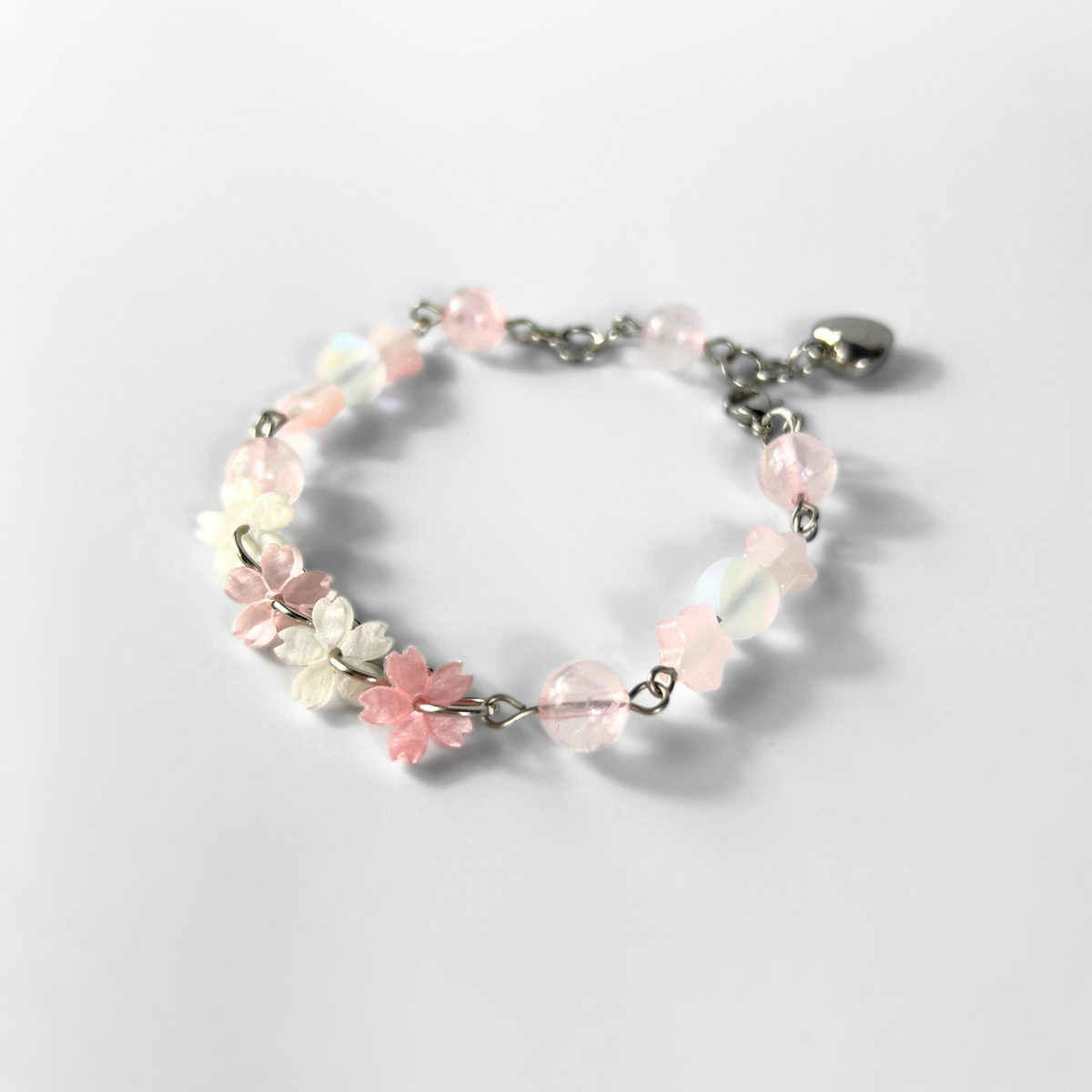 Bracelet Céleste Fleur de Cerisier, Quartz Rose