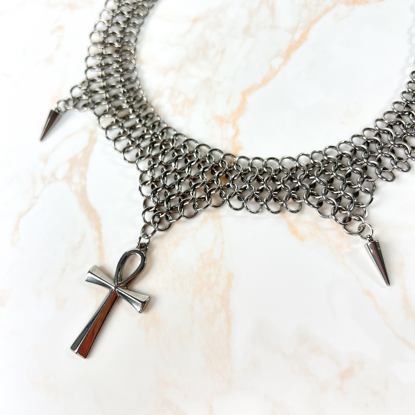 Ankh chainmail choker European 4 in 1 necklace Baguette Magick