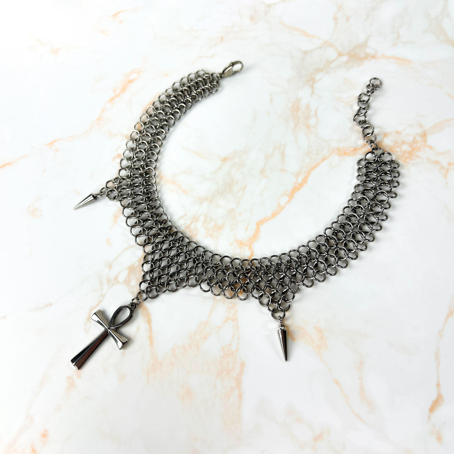 Ankh chainmail choker European 4 in 1 necklace Baguette Magick