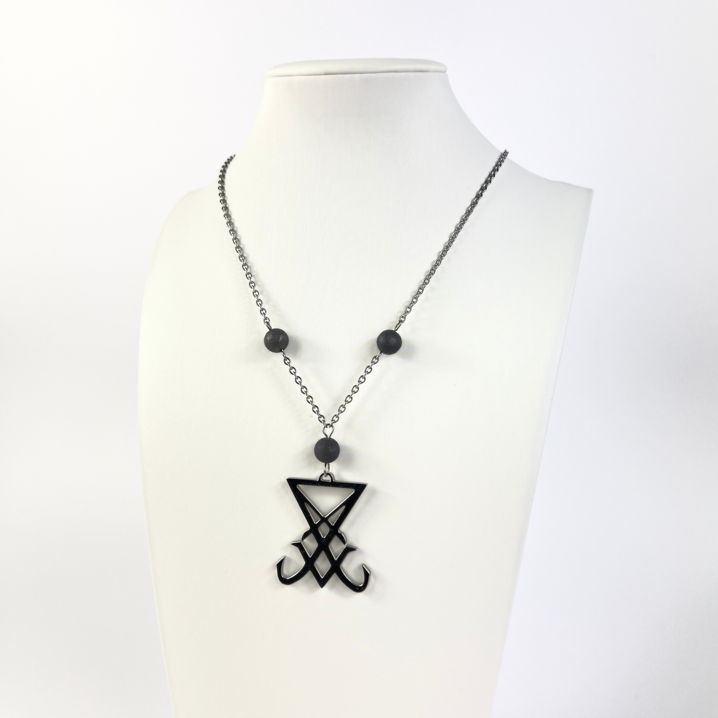 Sigil of Lucifer necklace, shungite