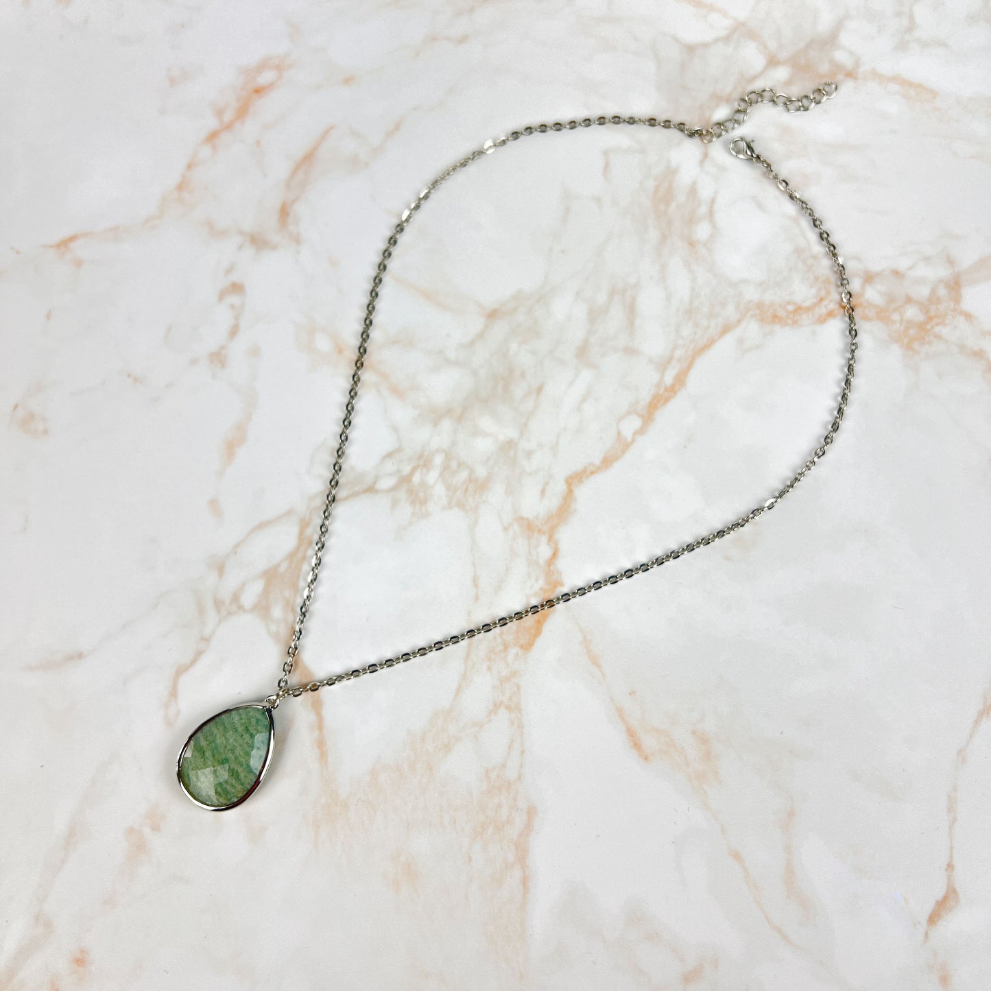 Faceted amazonite gemstone pendant necklace Baguette Magick