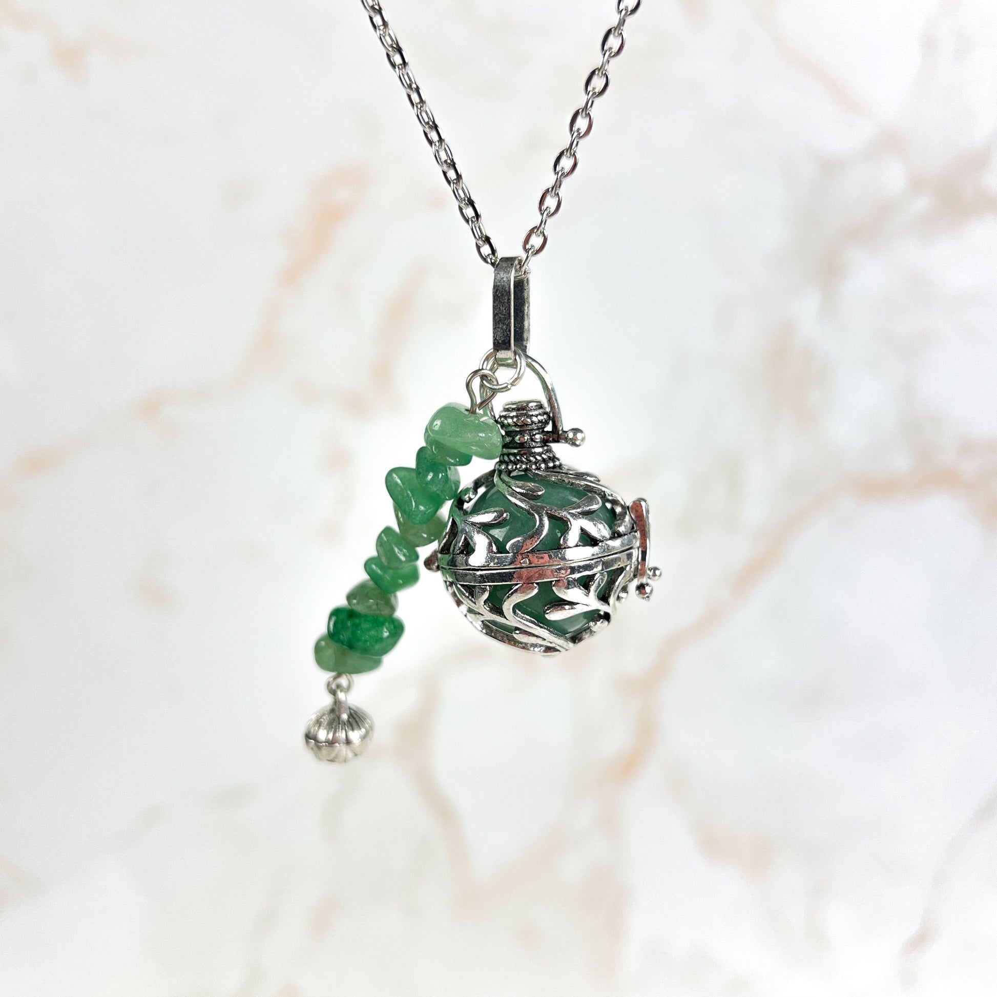 Aventurine locket necklace Baguette Magick