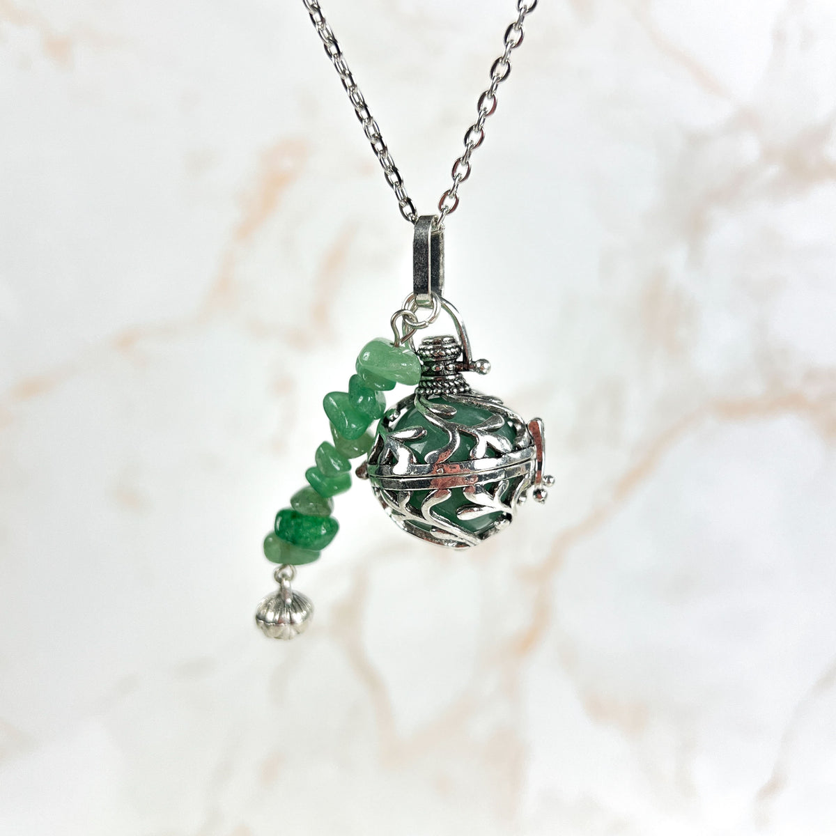 Aventurine locket necklace Baguette Magick