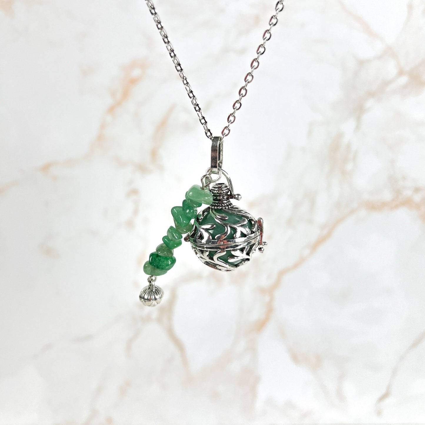 Aventurine locket necklace Baguette Magick