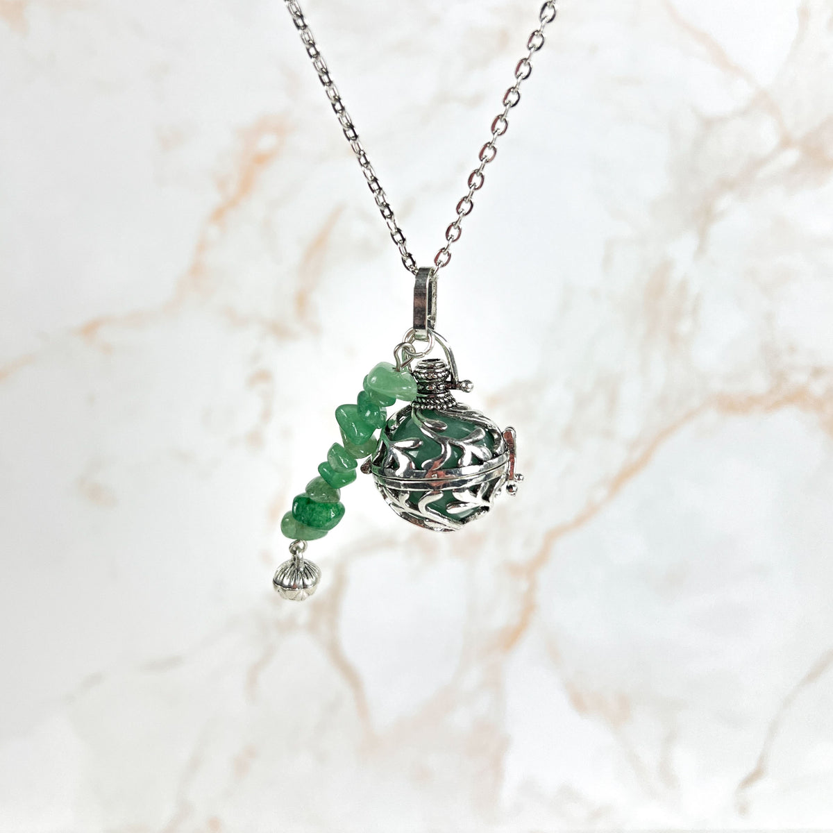 Aventurine locket necklace Baguette Magick
