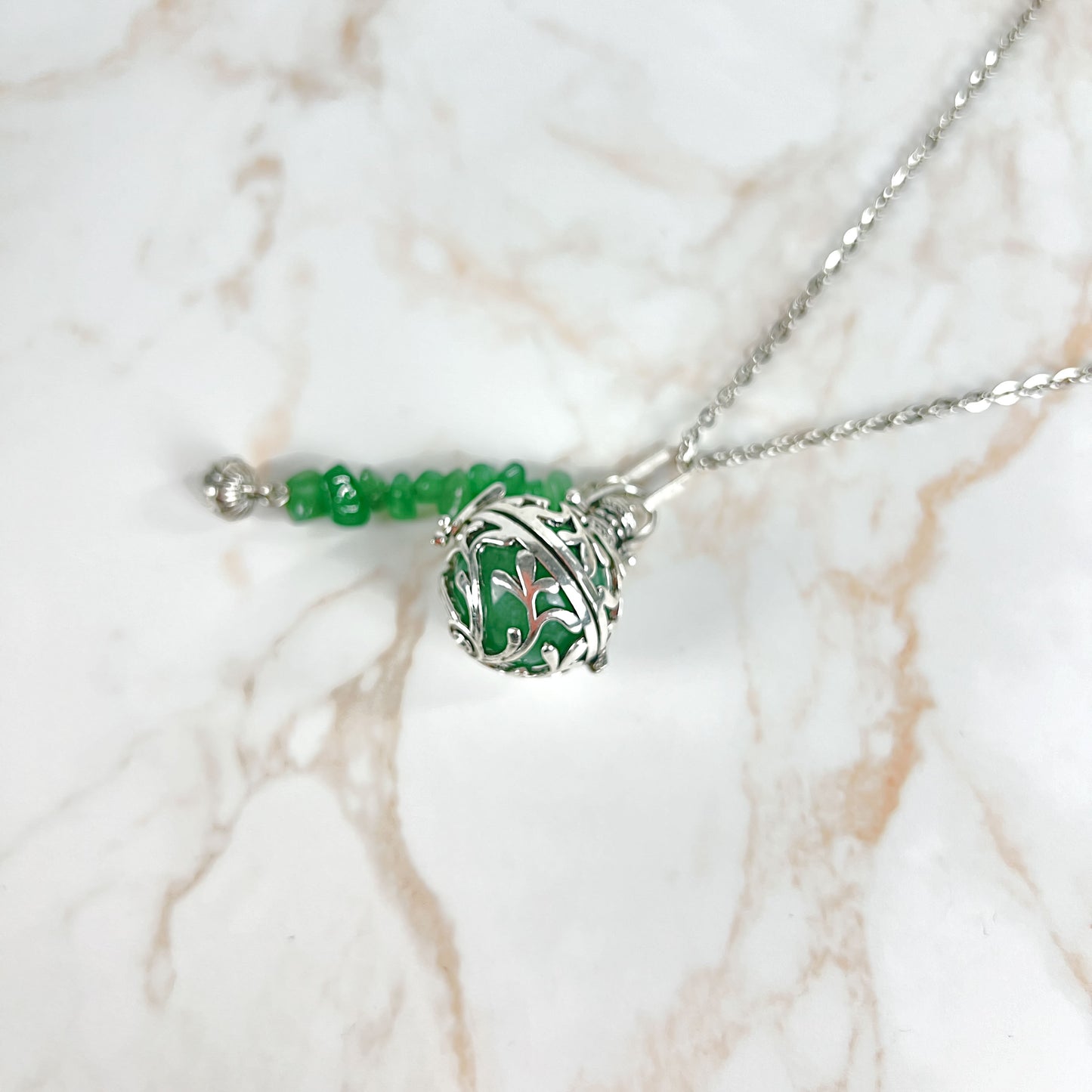 Aventurine locket necklace Baguette Magick