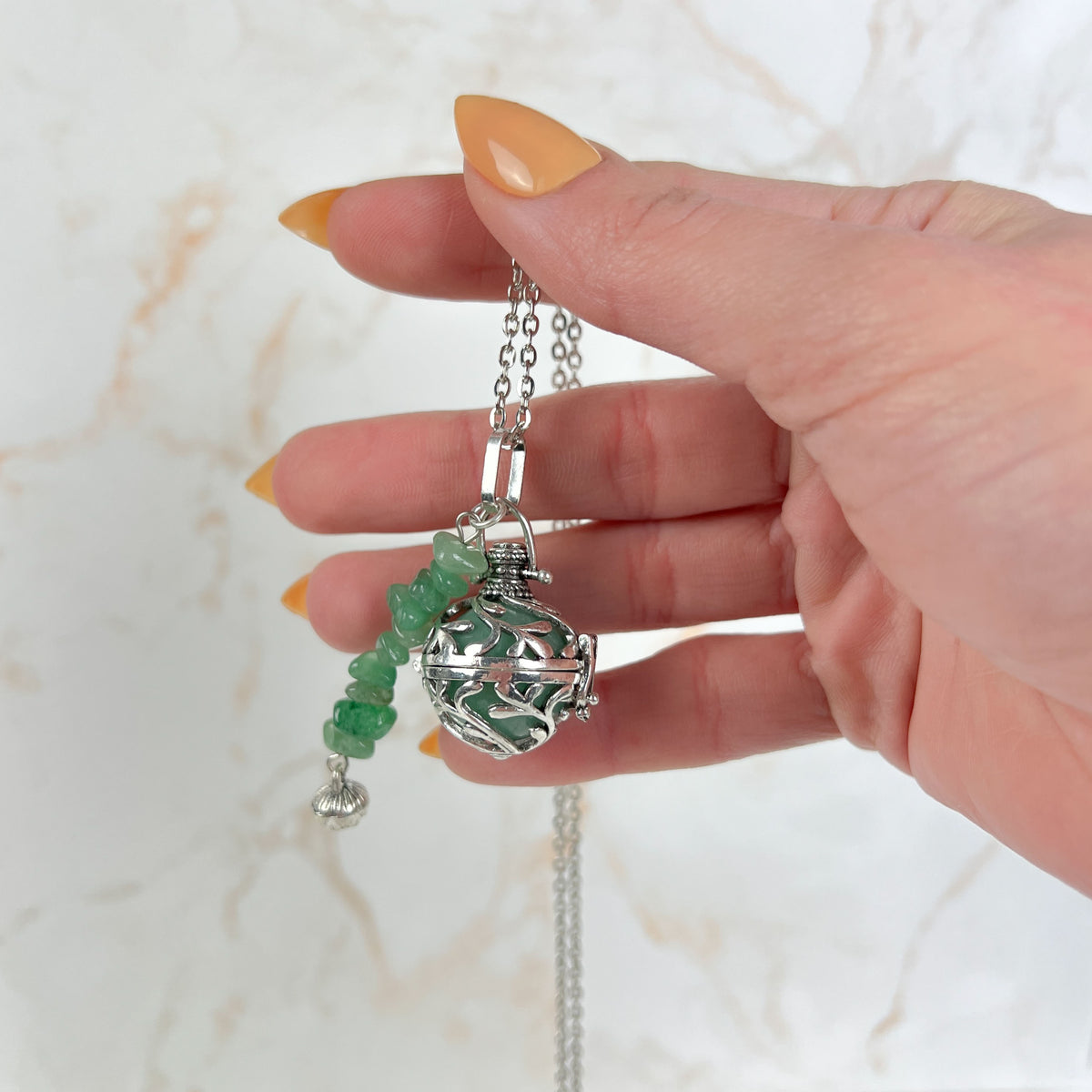Aventurine locket necklace Baguette Magick