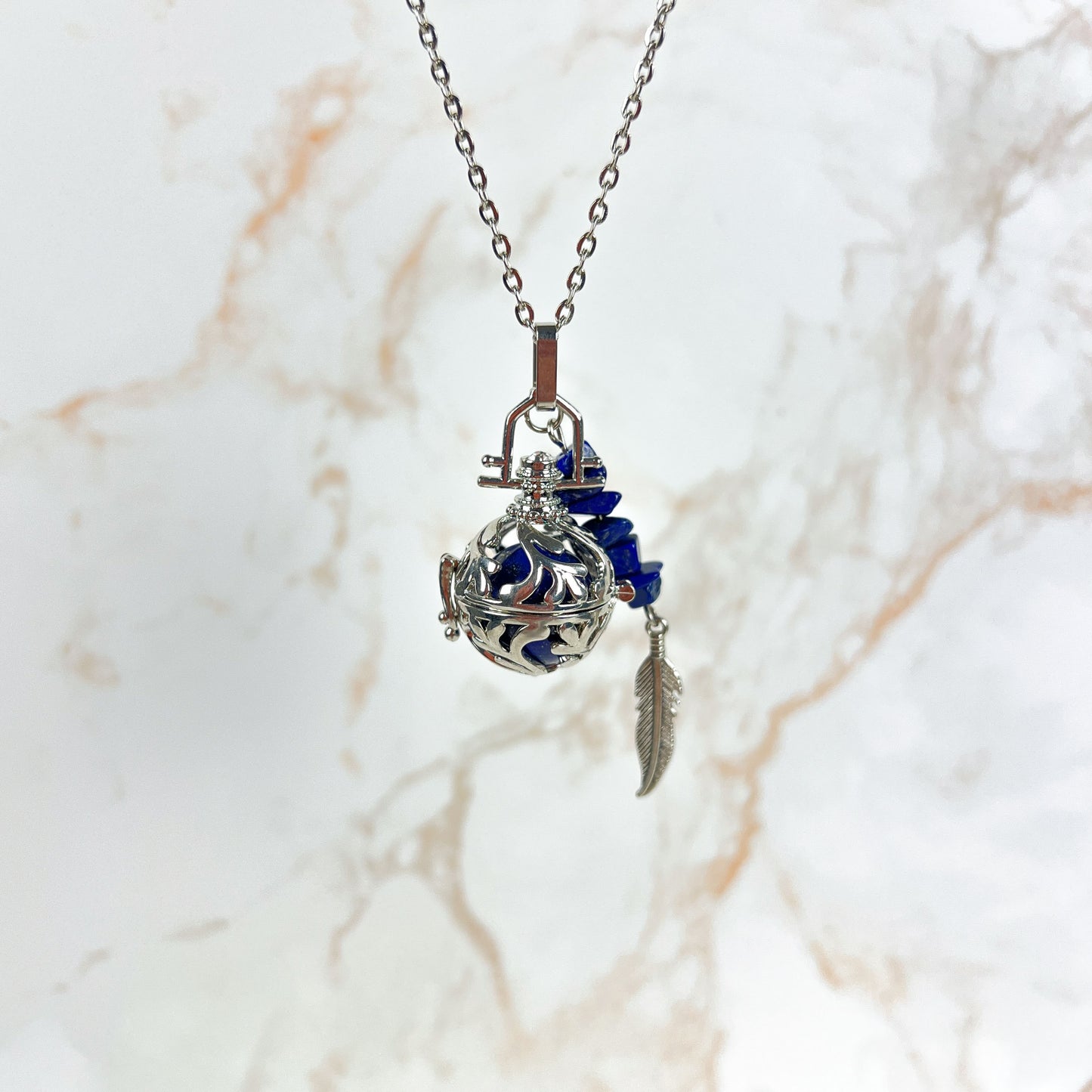 Lapis lazuli locket necklace Baguette Magick