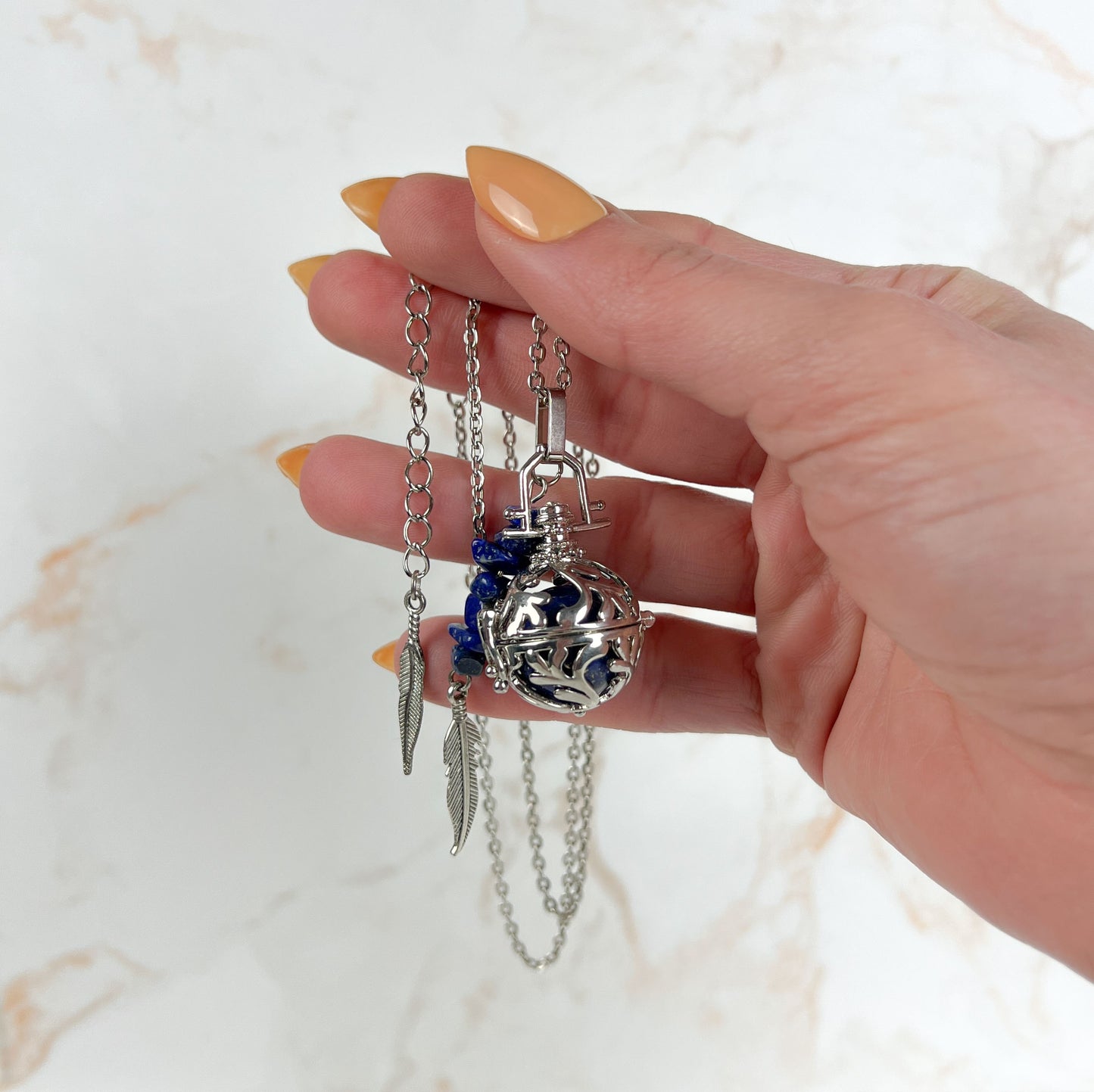 Lapis lazuli locket necklace Baguette Magick