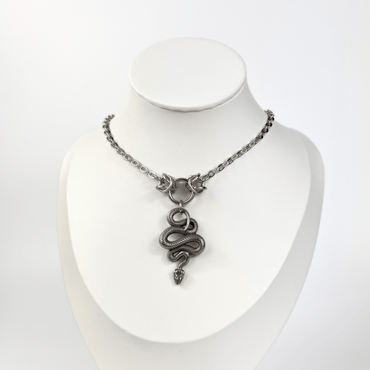 Snake choker necklace with Byzantine accents