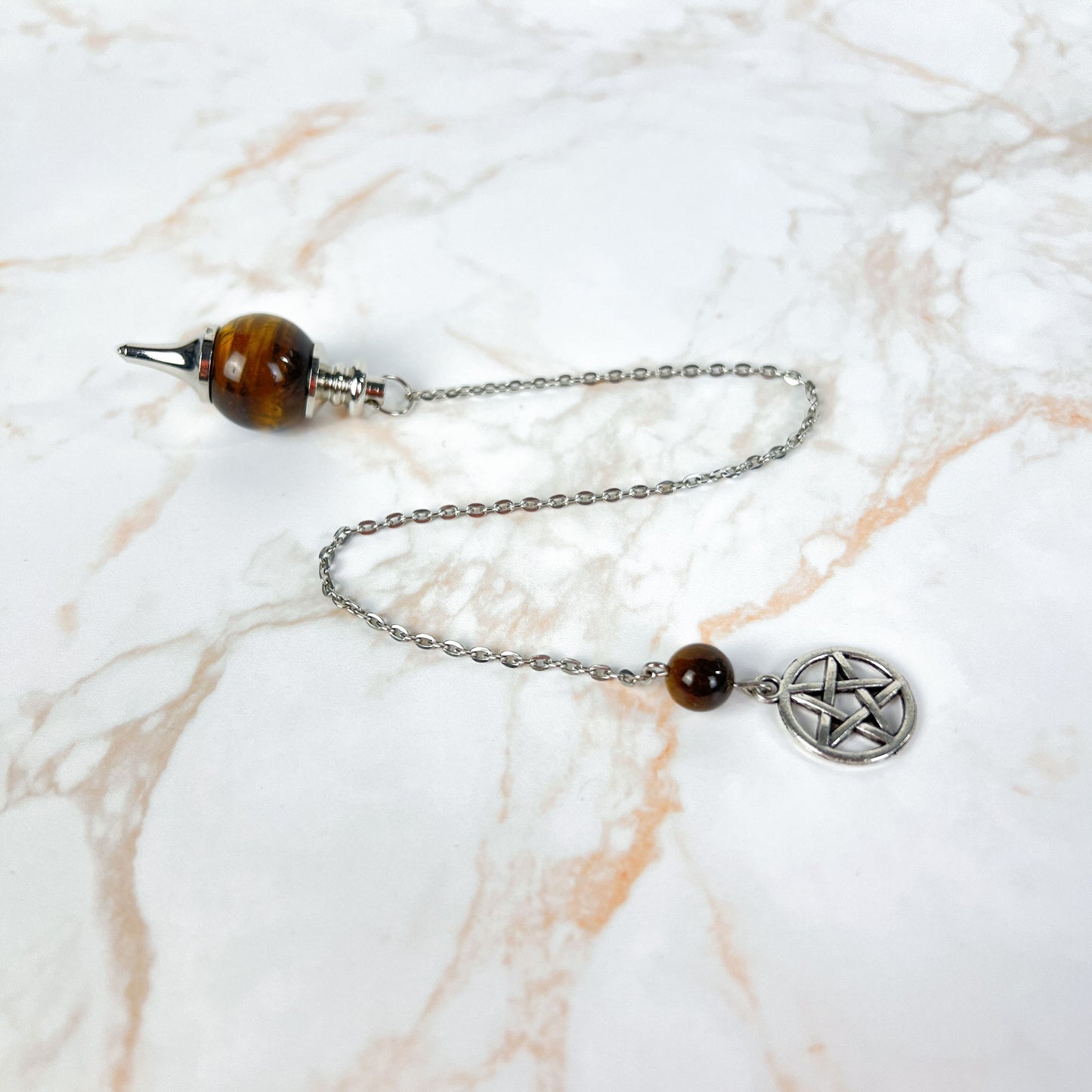 Tiger eye and pentacle Sephoroton dowsing pendulum Baguette Magick