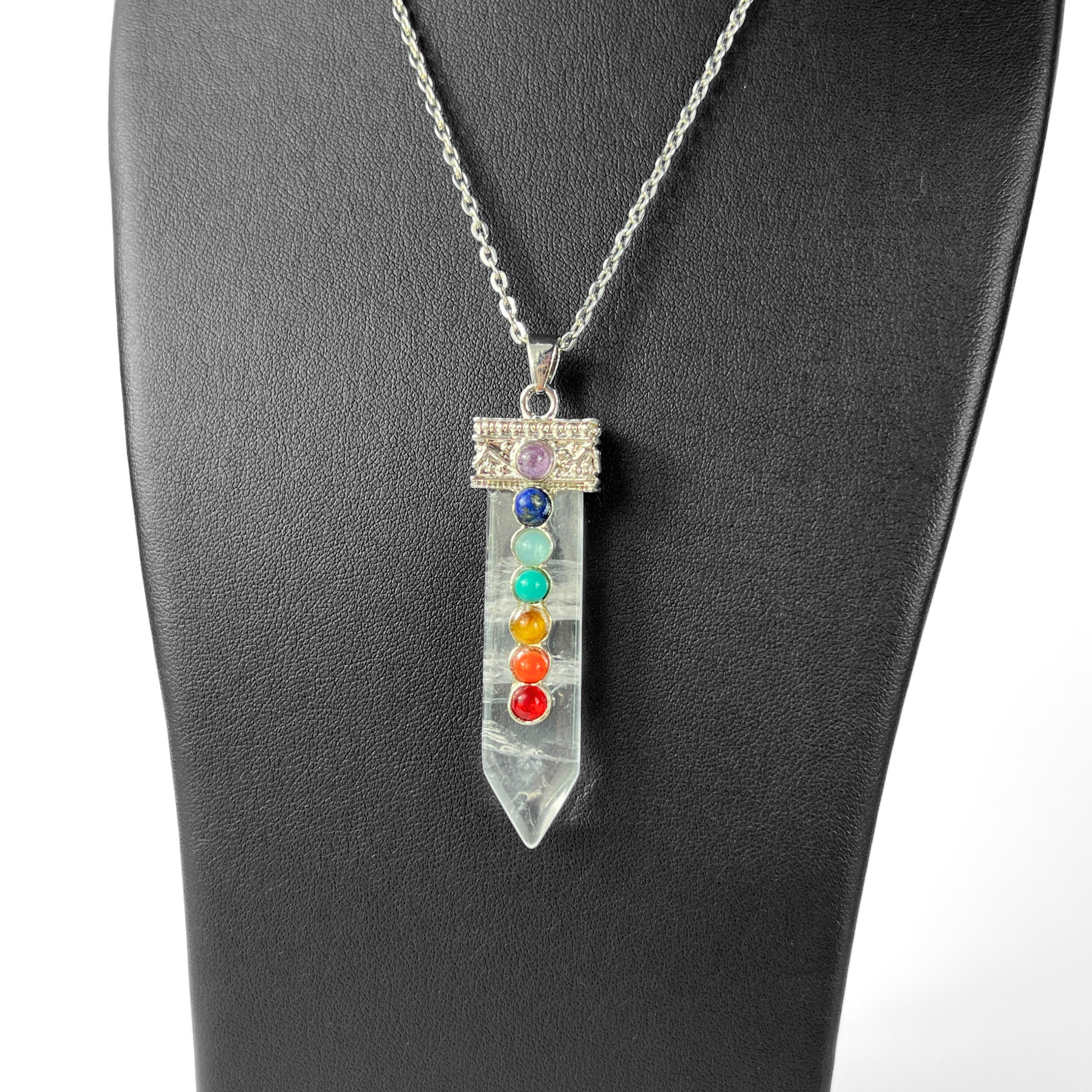 7 chakras quartz spiritual necklace Baguette Magick