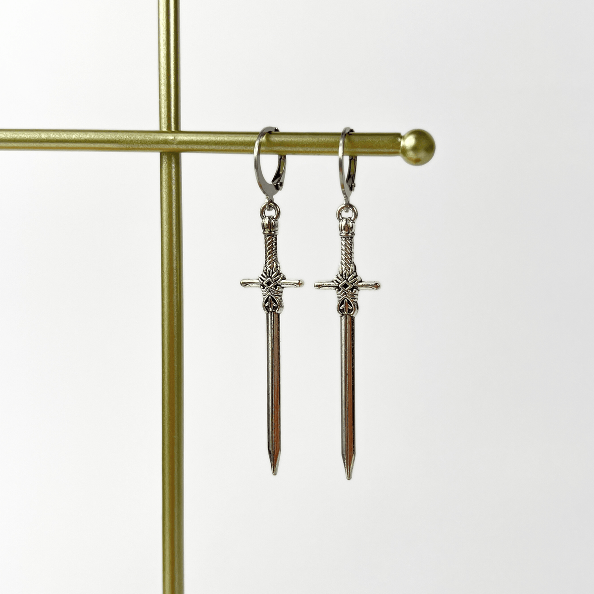 Medieval fantasy sword earrings Baguette Magick