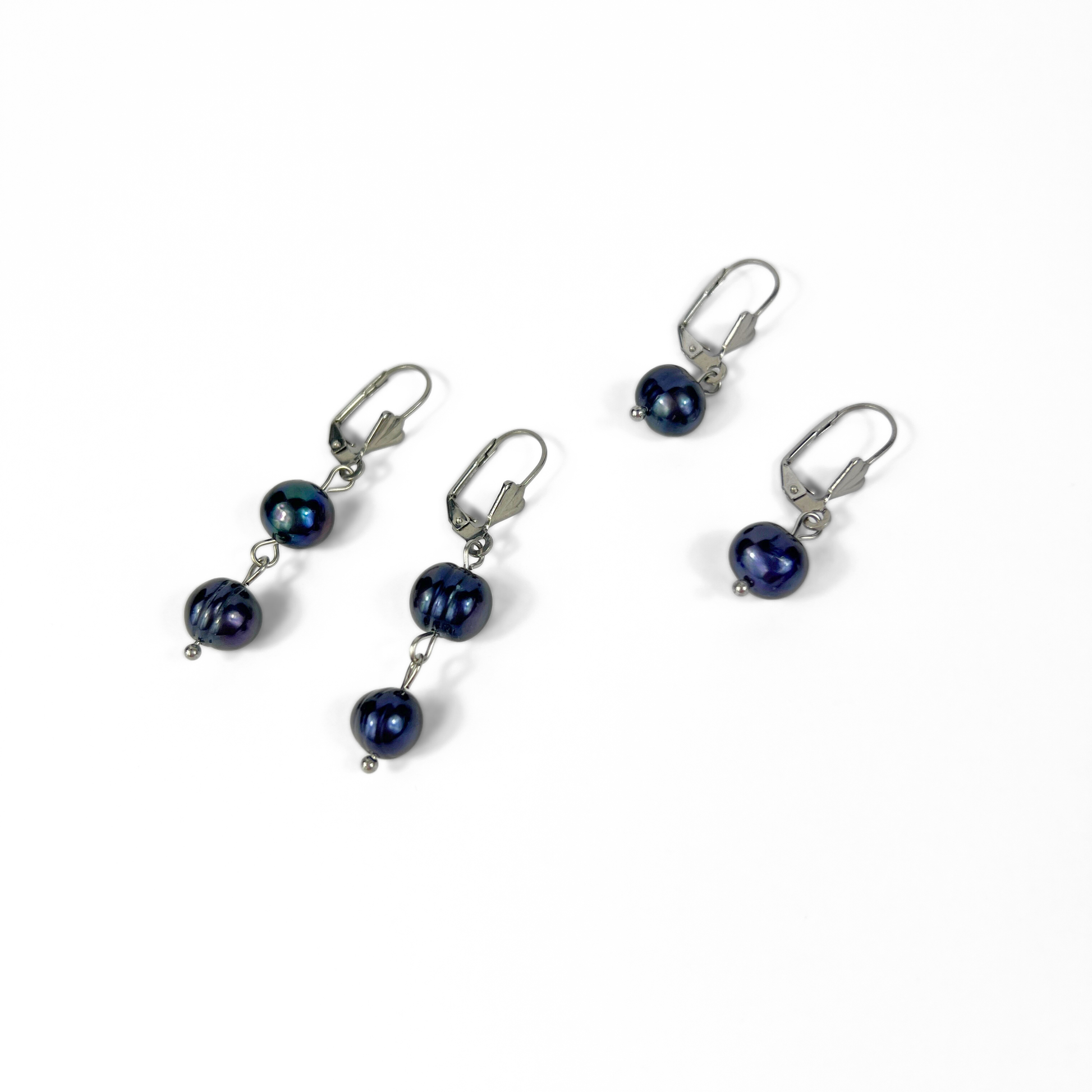 Victorian baroque black pearl earrings Baguette Magick
