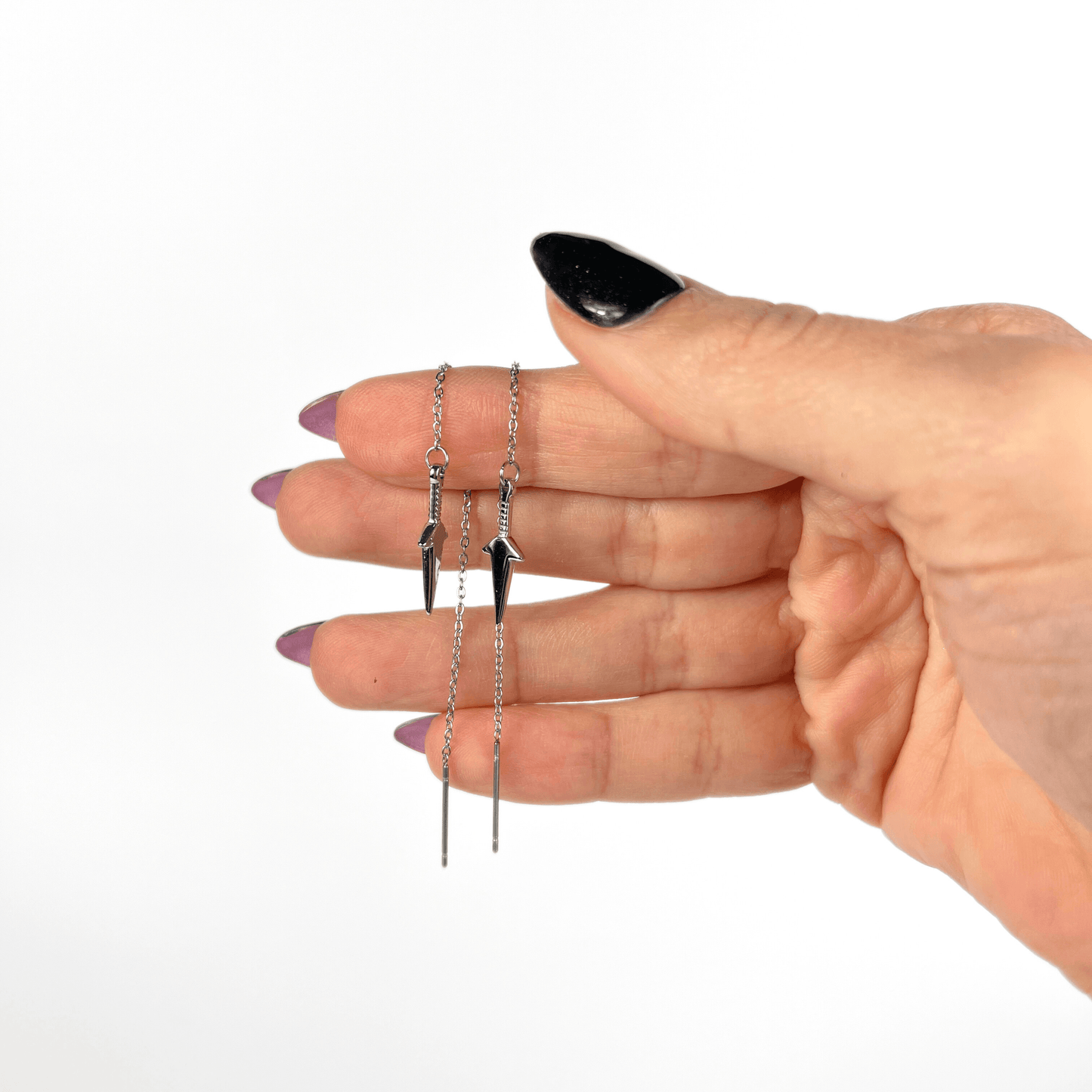 Kunai threader earrings, stainless steel Baguette Magick