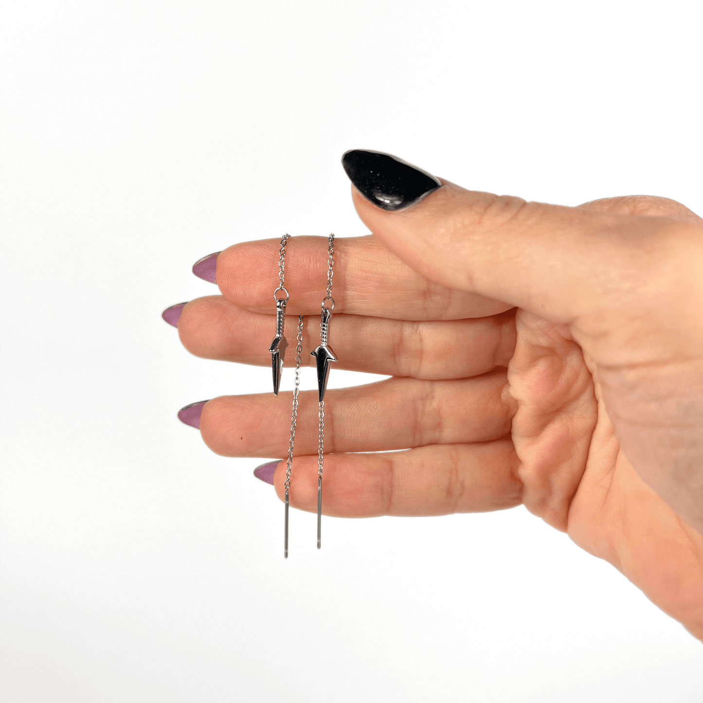 Kunai threader earrings, stainless steel Baguette Magick