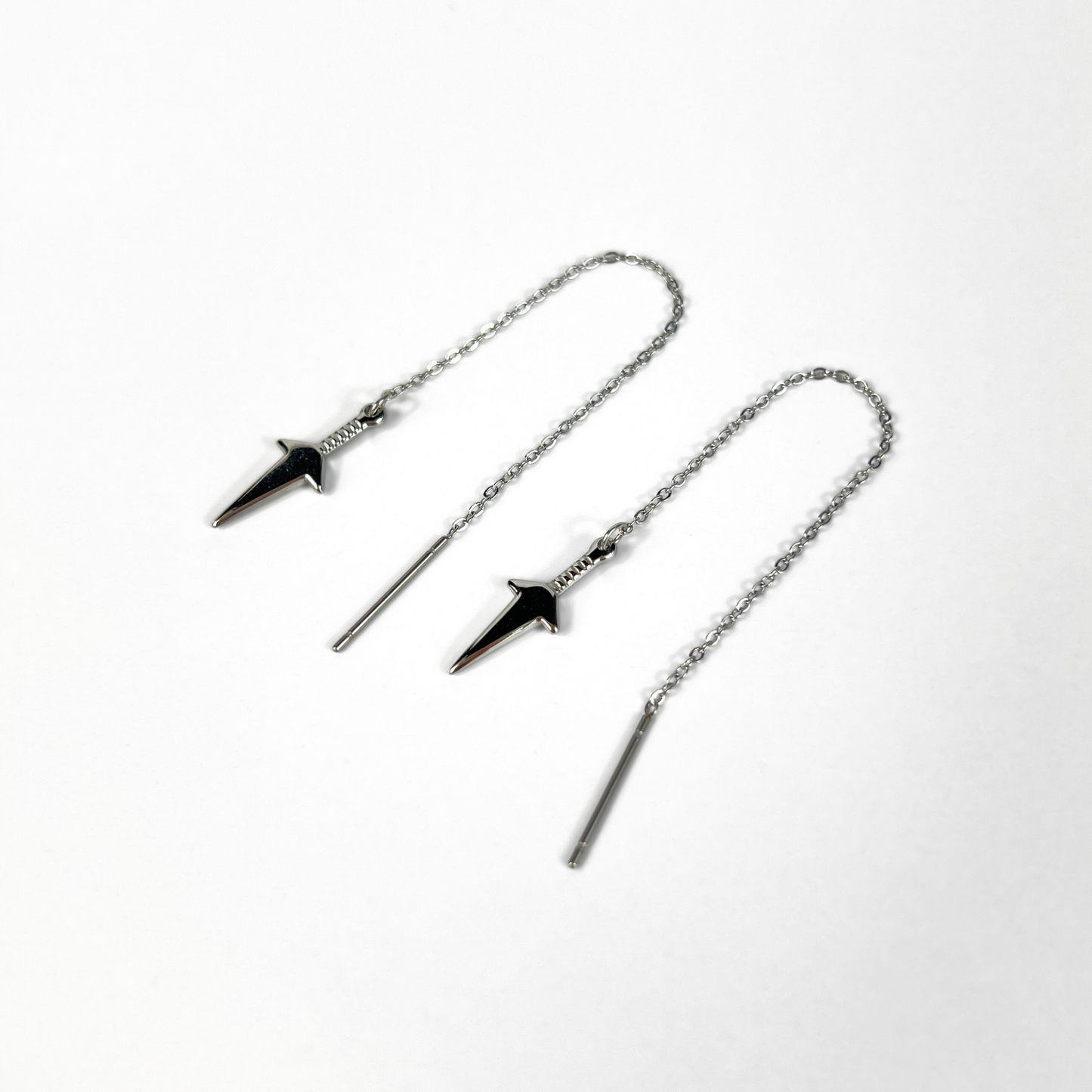 Kunai threader earrings, stainless steel