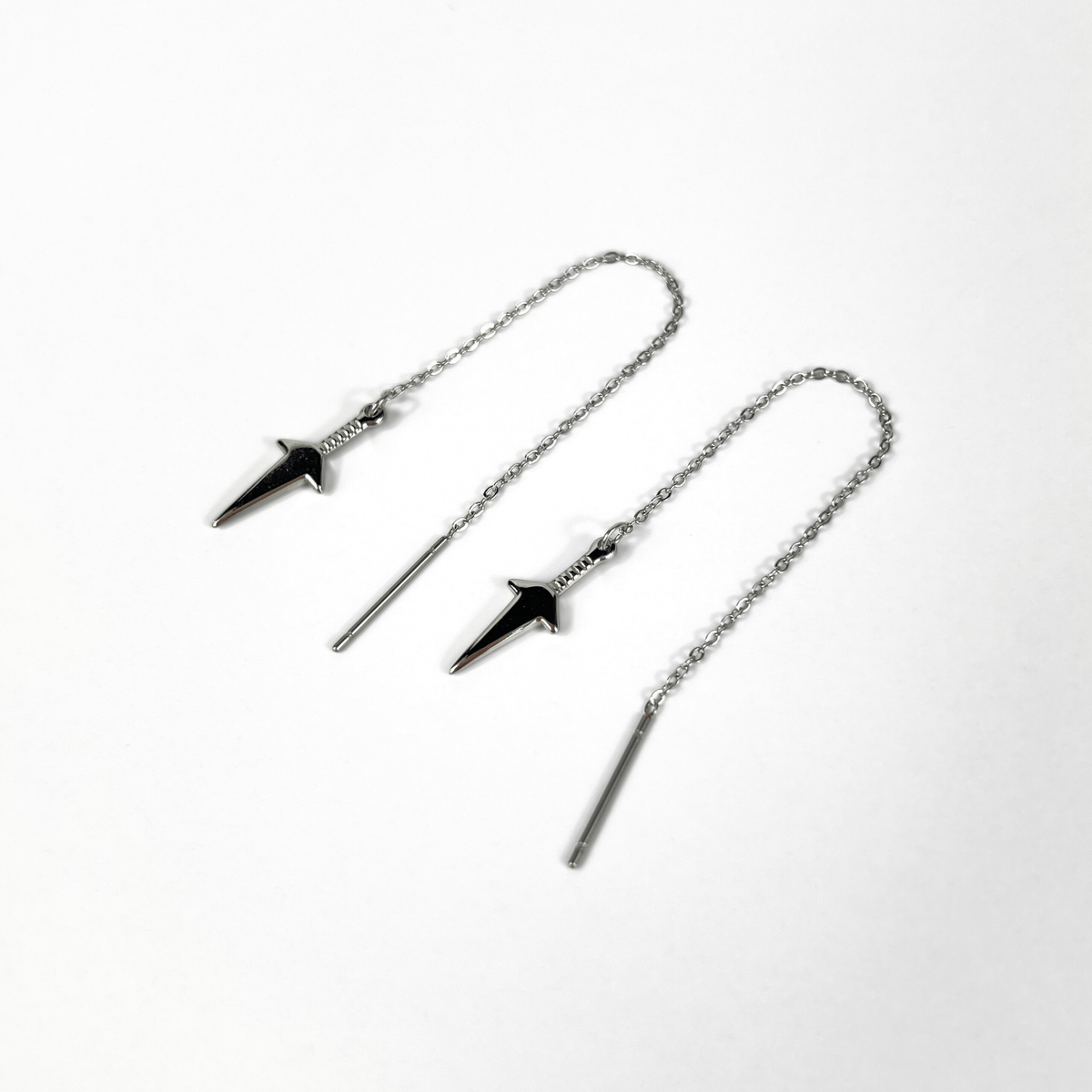 Kunai threader earrings, stainless steel Baguette Magick