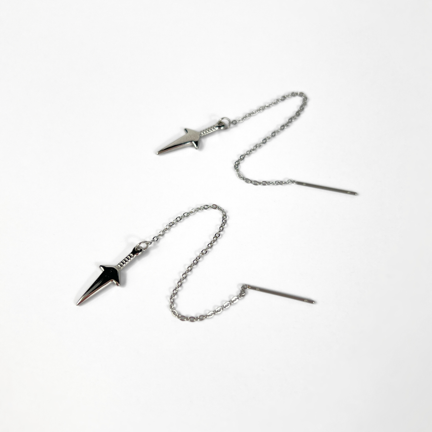 Kunai threader earrings, stainless steel