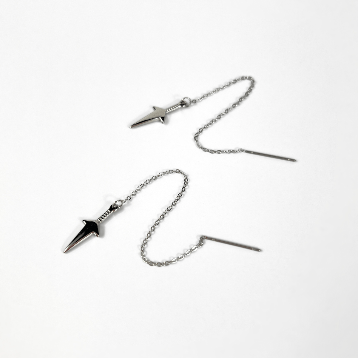 Kunai threader earrings, stainless steel Baguette Magick