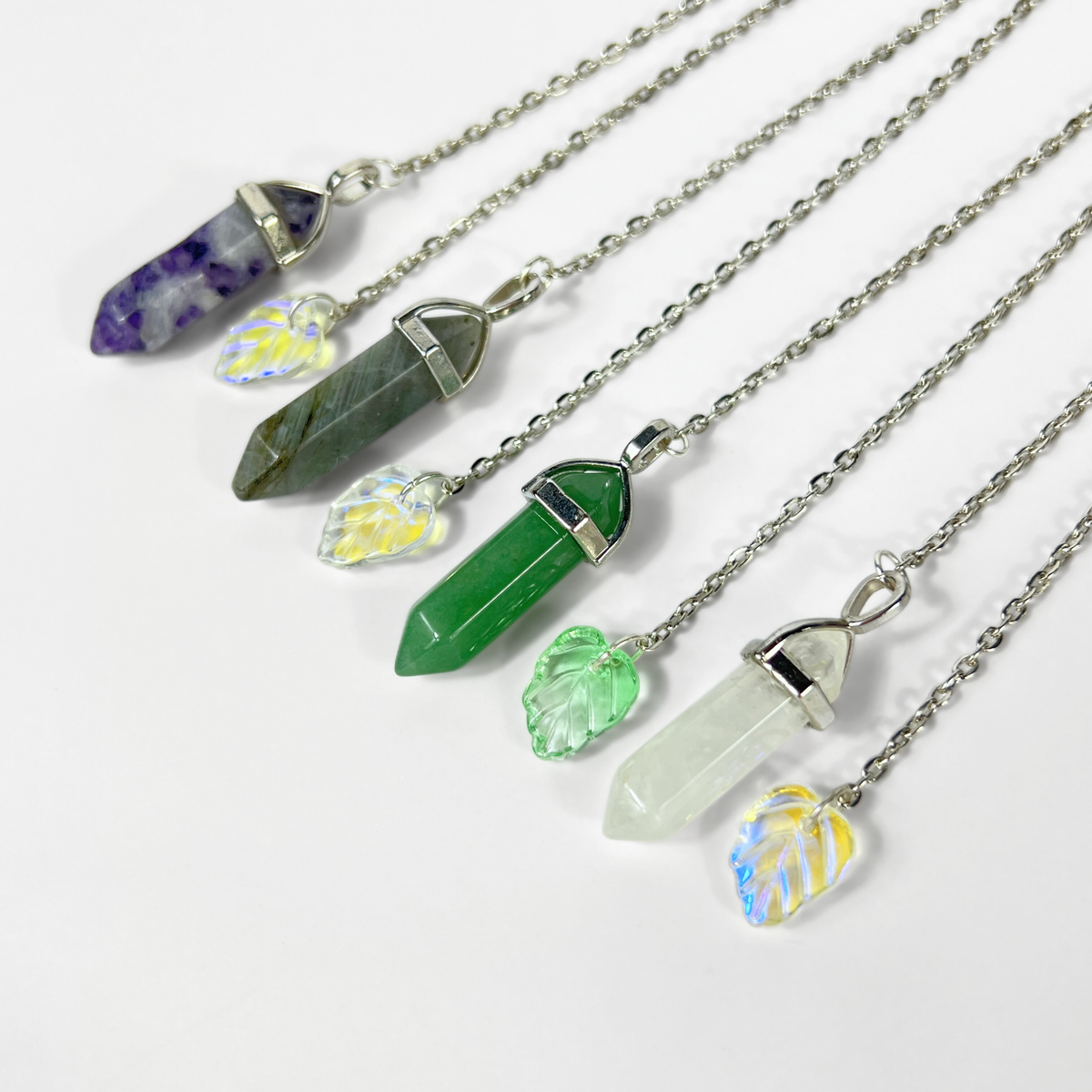 Charoite and leaf dowsing divination pendulum