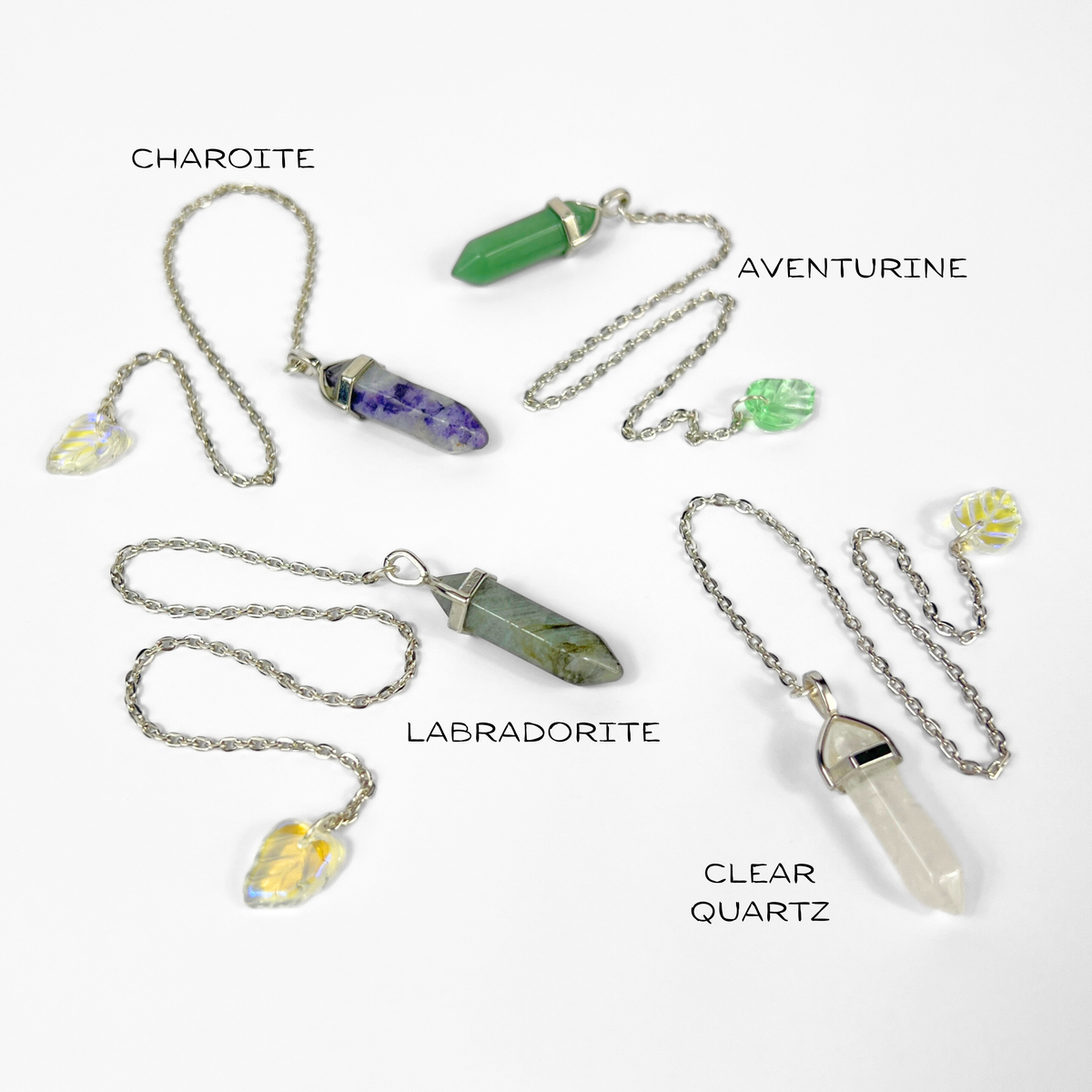 Charoite and leaf dowsing divination pendulum