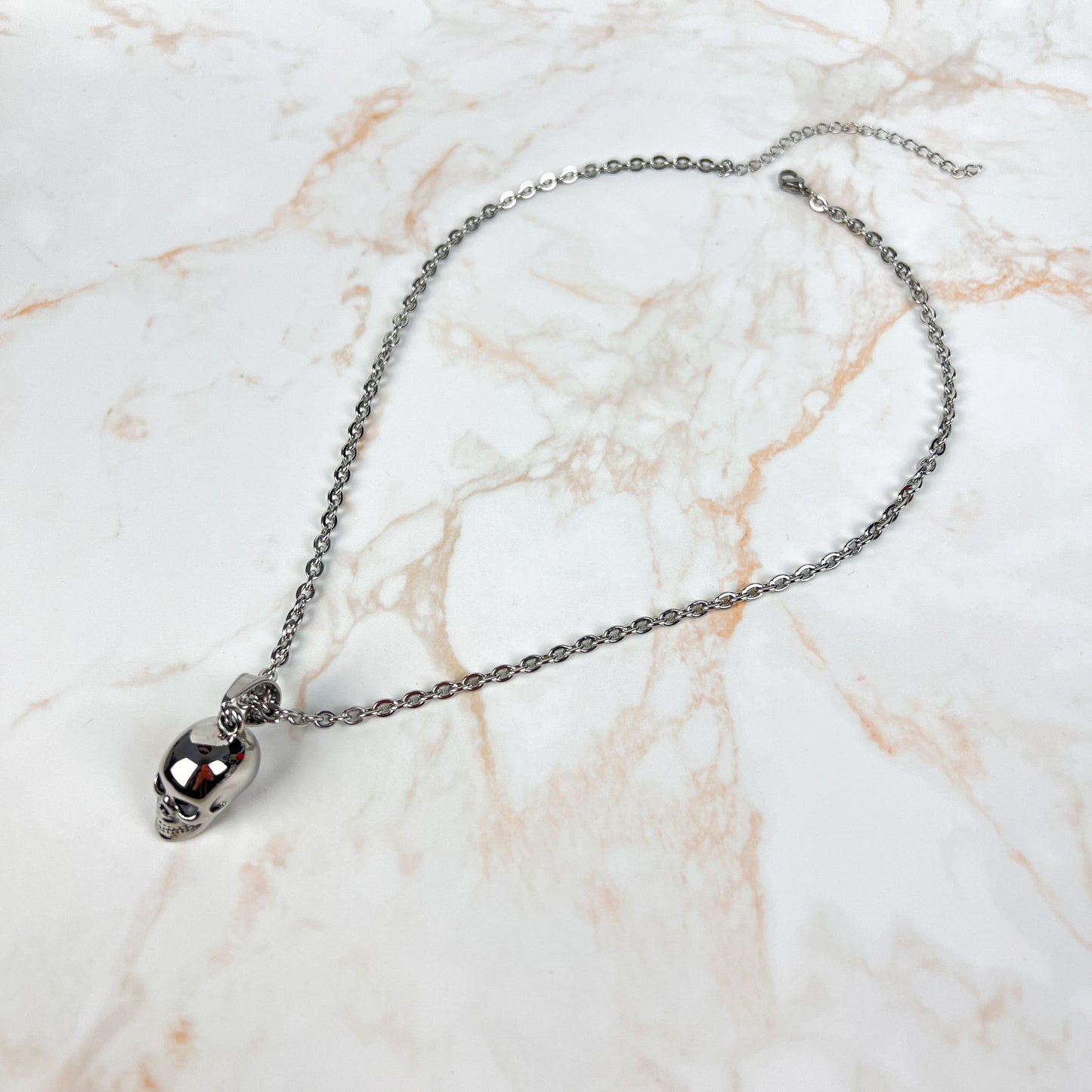 Stainless steel skull gothic necklace Baguette Magick