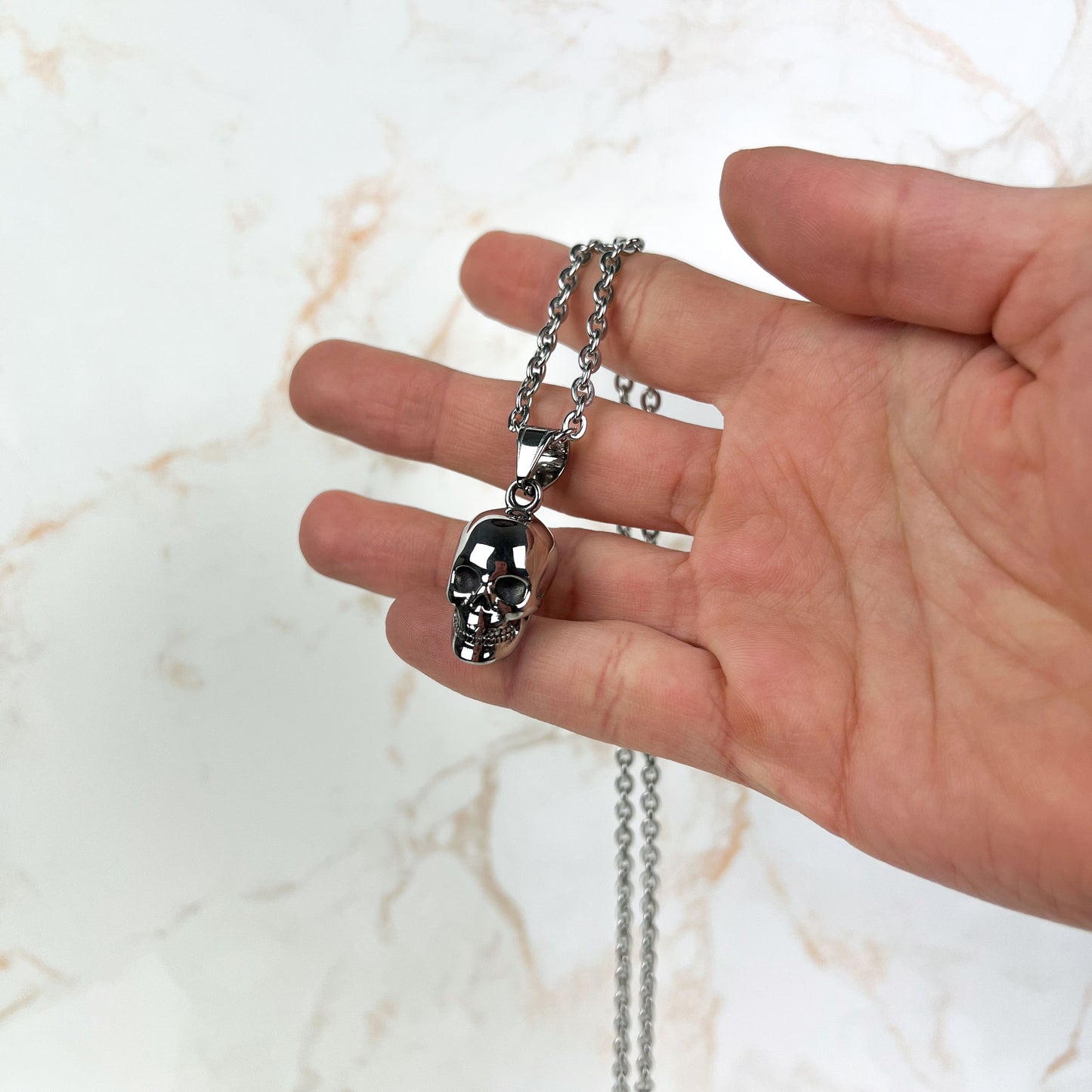 Stainless steel skull gothic necklace Baguette Magick