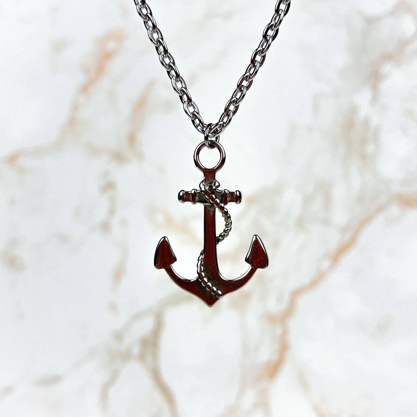 Marine anchor necklace, stainless steel Baguette Magick
