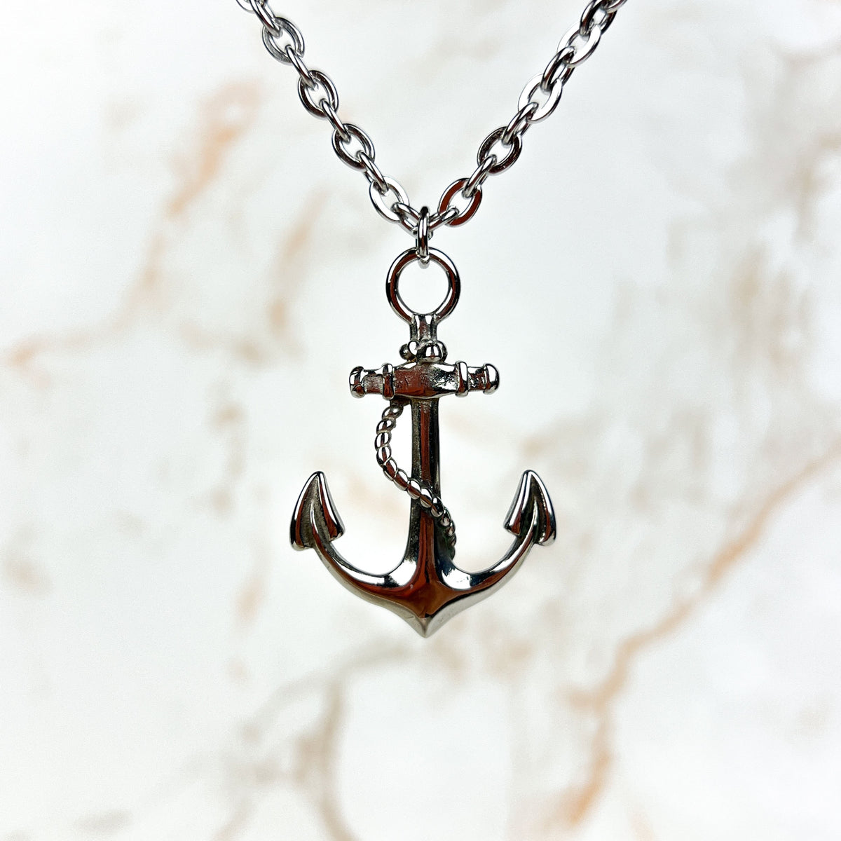 Marine anchor necklace, stainless steel Baguette Magick