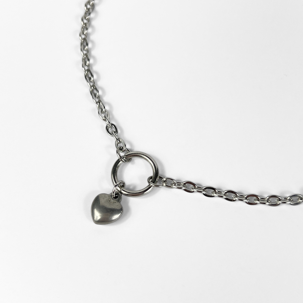 Heart choker, sweet and gothic necklace, two versions, stainless steel Baguette Magick