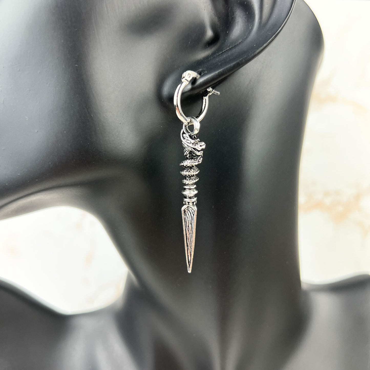 Dragon daggers hoops earrings Baguette Magick