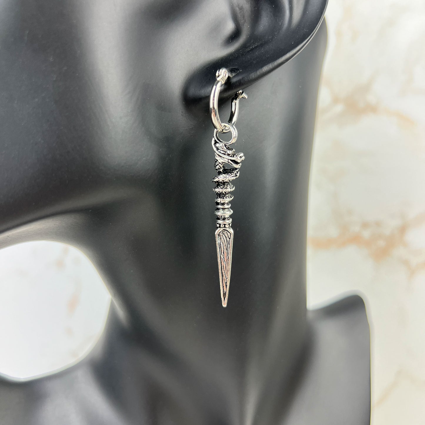 Dragon daggers hoops earrings Baguette Magick