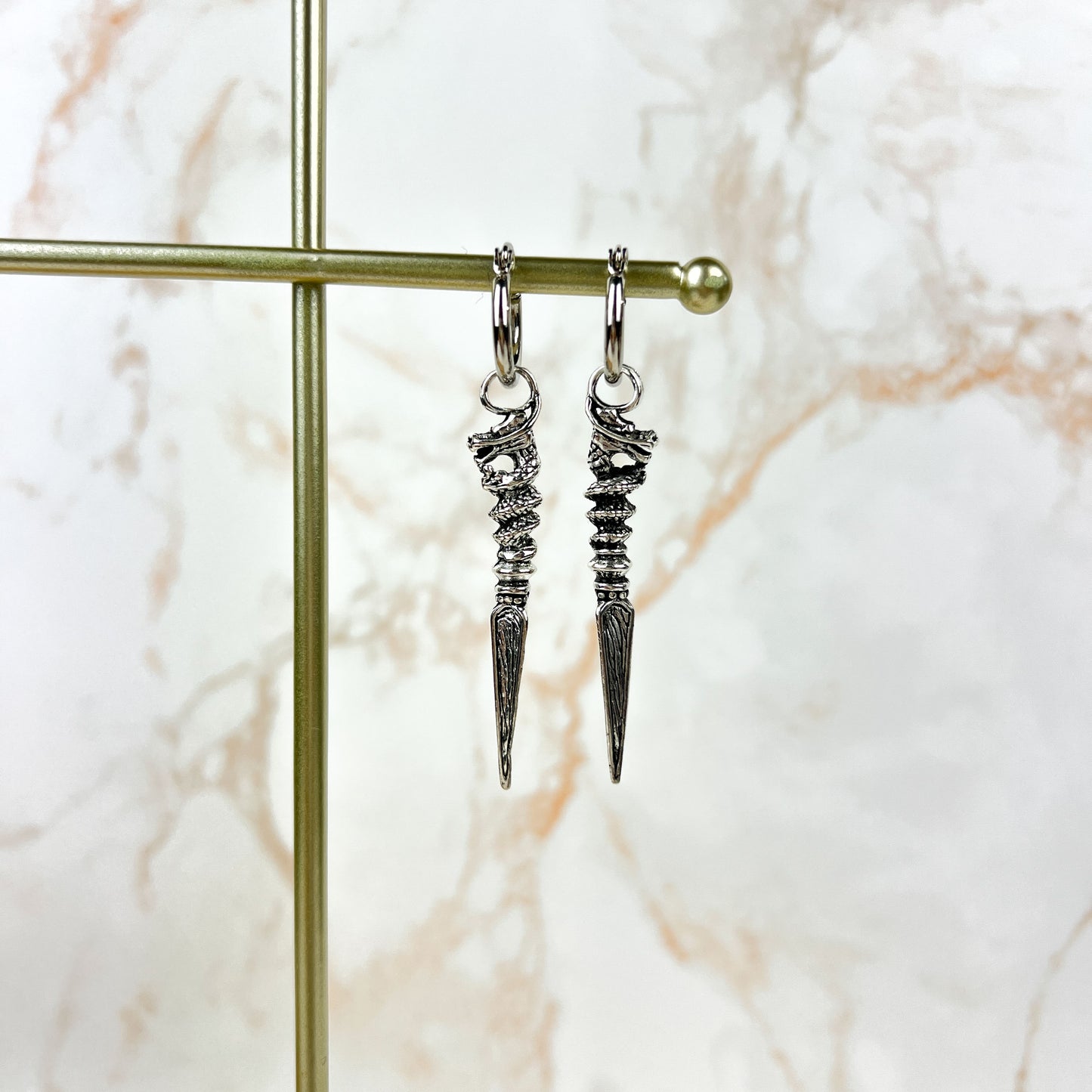 Dragon daggers hoops earrings Baguette Magick