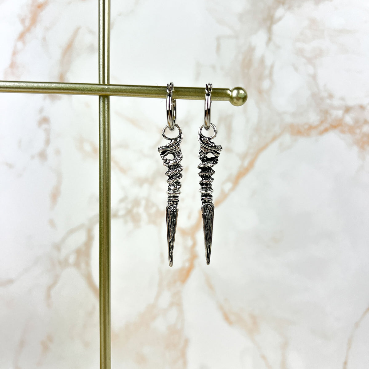 Dragon daggers hoops earrings Baguette Magick